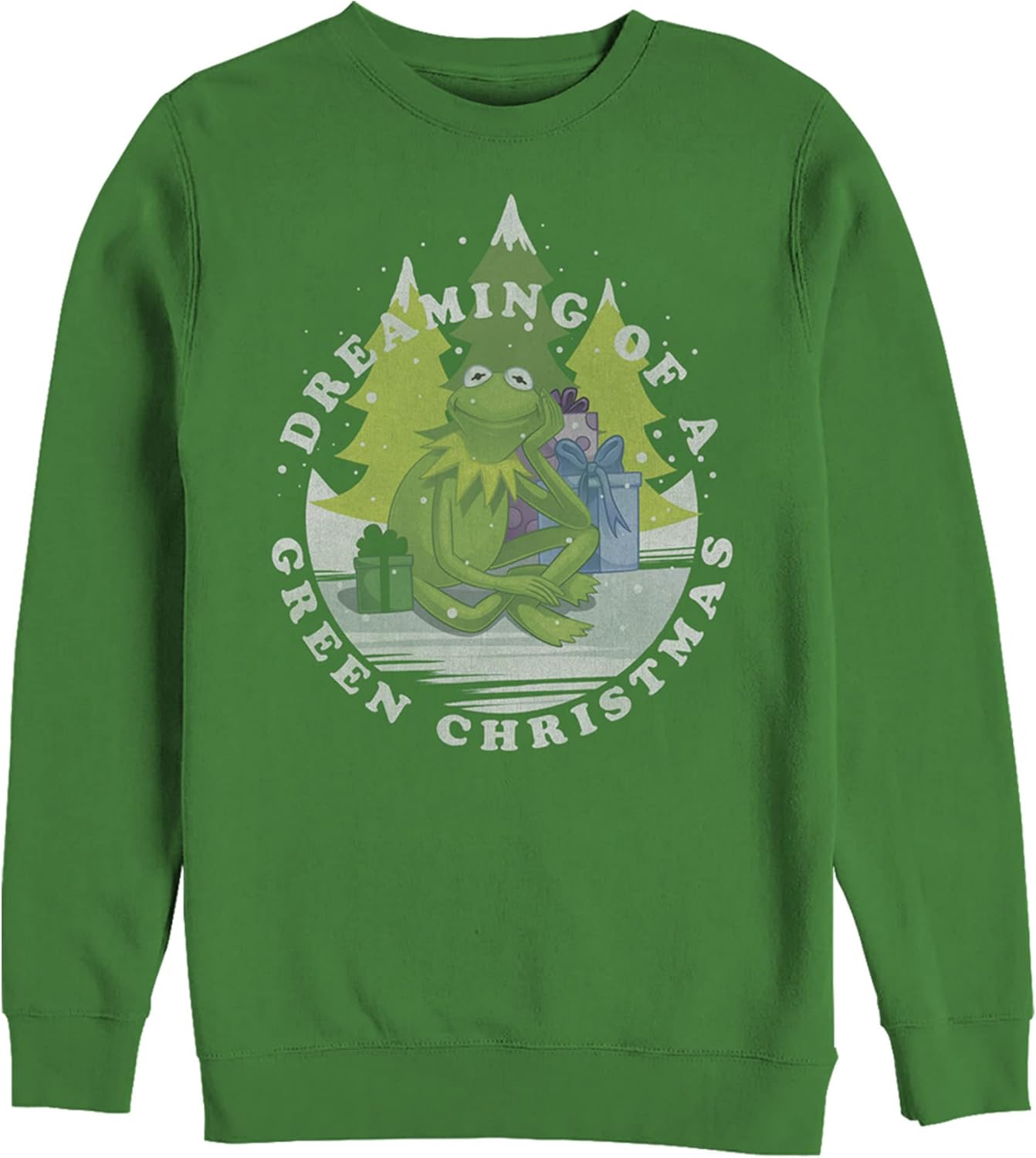 Fifth Sun Disney Men's Muppets Green Christmas Pullover Crew Fleece