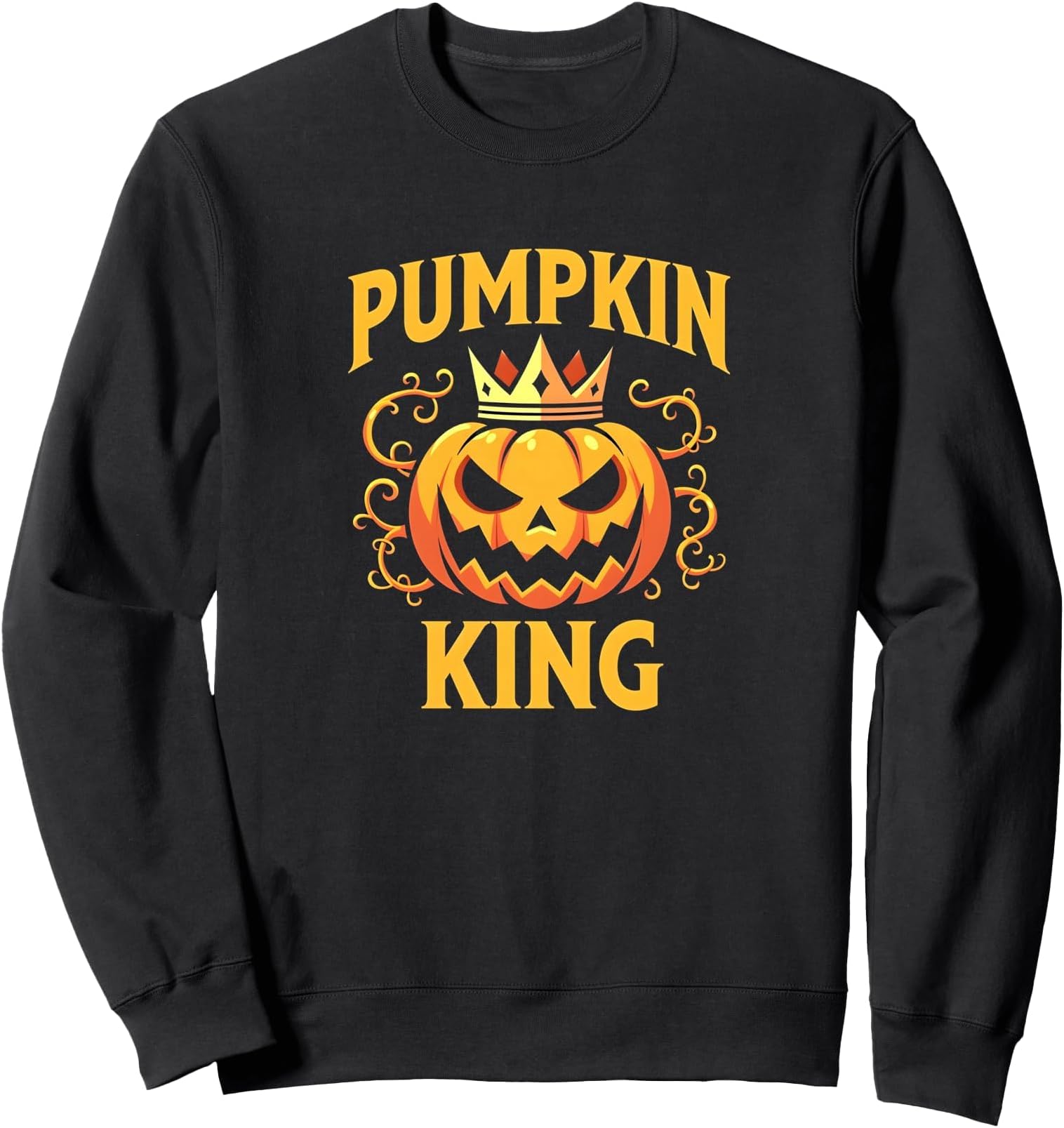 Mens Pumpkin King Halloween Spooky Crown Graphic Sweatshirt