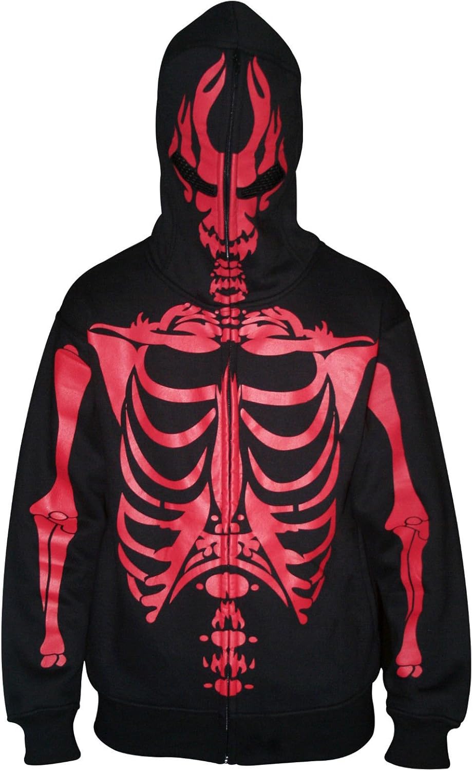 Skylinewears Men Full Face Mask Skeleton Skull Hoodie Sweatshirt Halloween Costume Hoodie