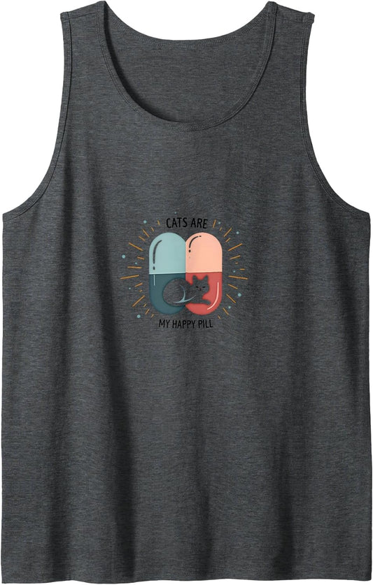 Cats are My Happy Pill - Cute Pet Lover Tank Top