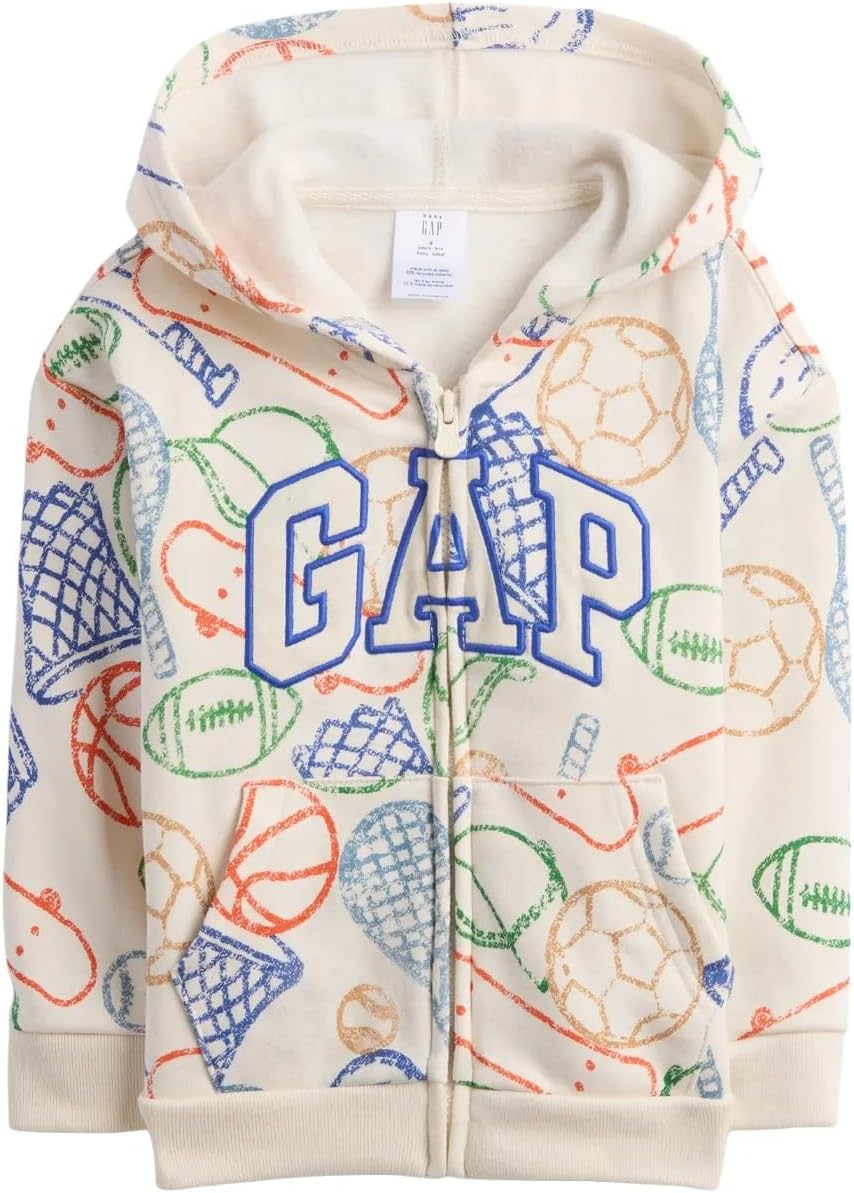 GAP Baby Boy Playtime Favorites Logo Full Zip Hoodie Hooded Sweatshirt