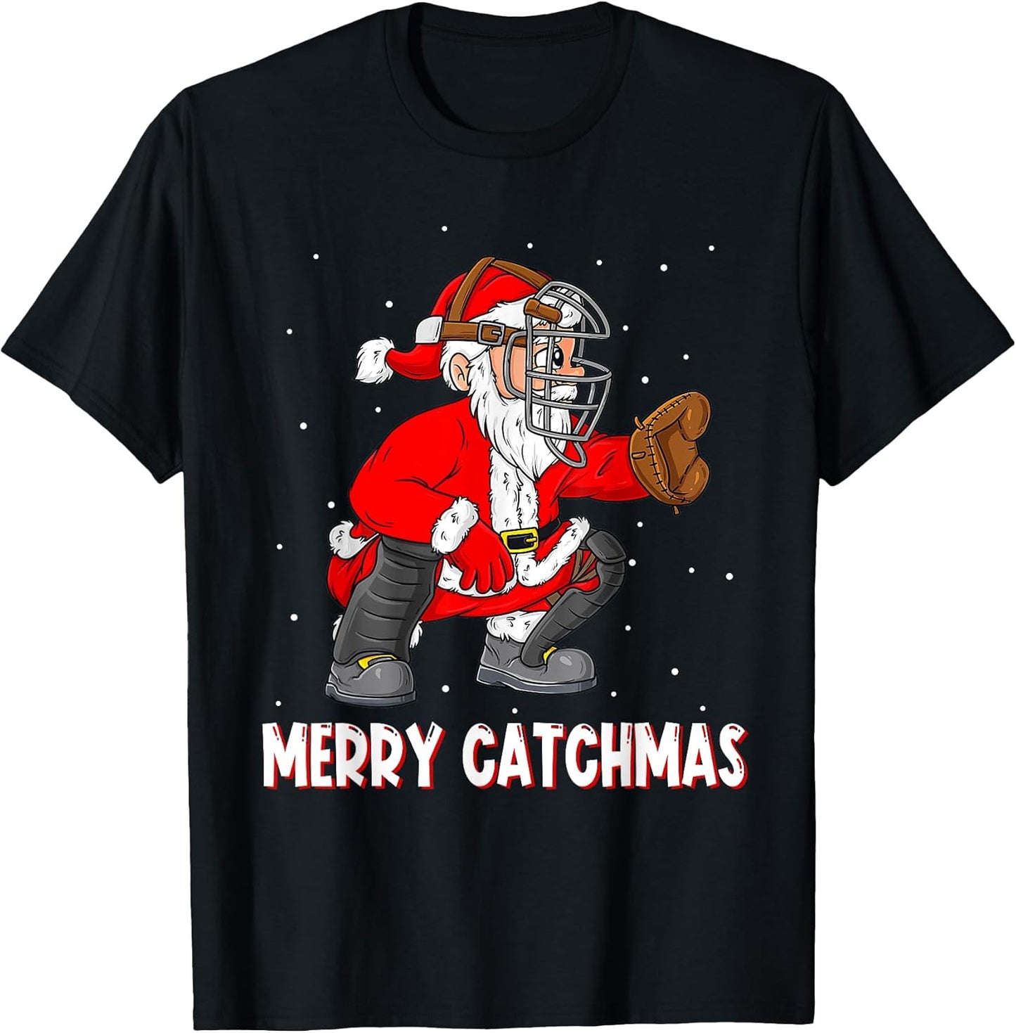 Merry Catchmas Christmas Santa Claus Baseball Catcher Xmas