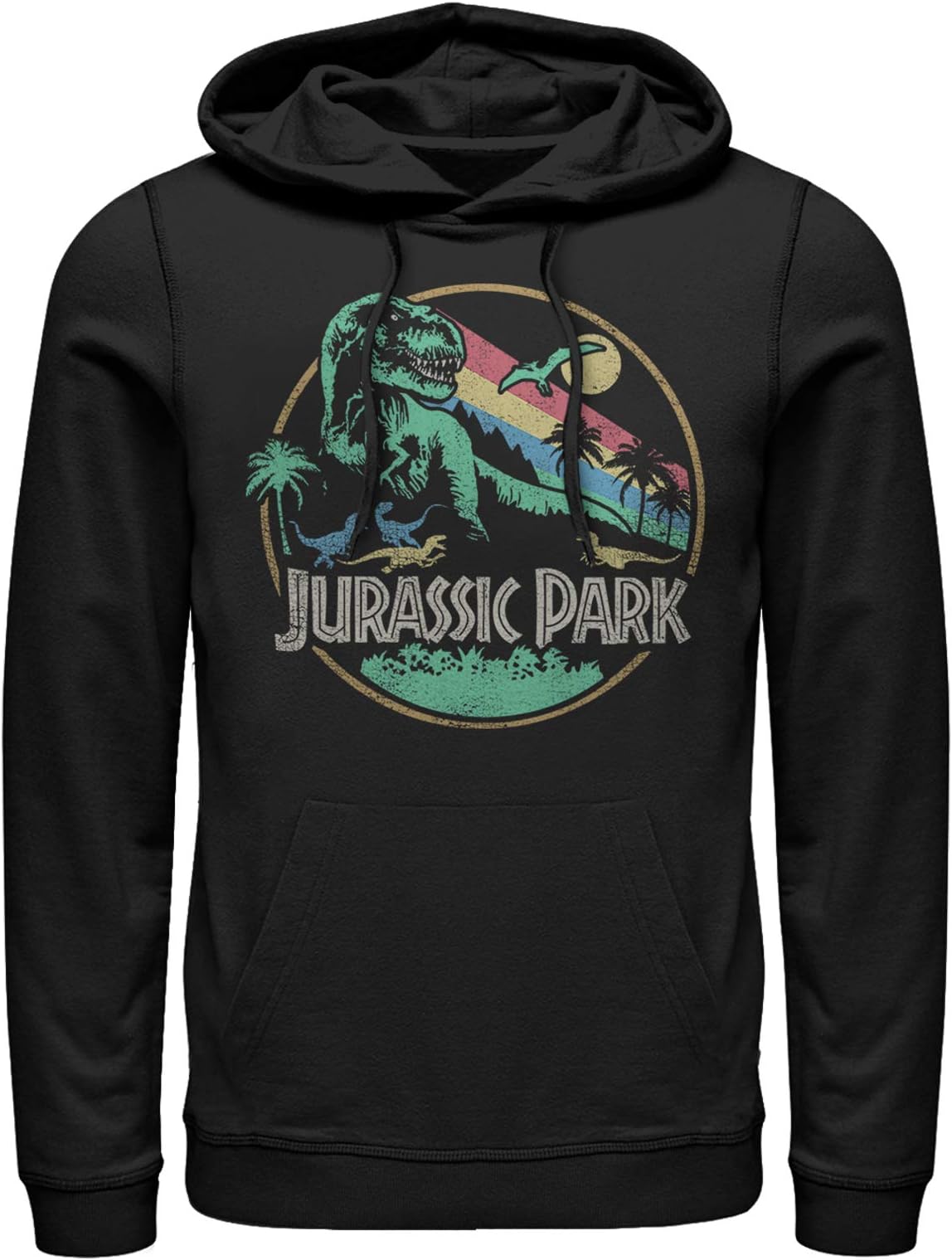 Fifth Sun Jurassic Park Retro Circle Mens Pullover Hoodie