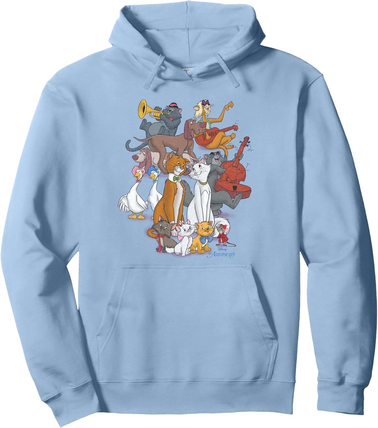Disney The Aristocats Characters Distressed Group Shot Pullover Hoodie