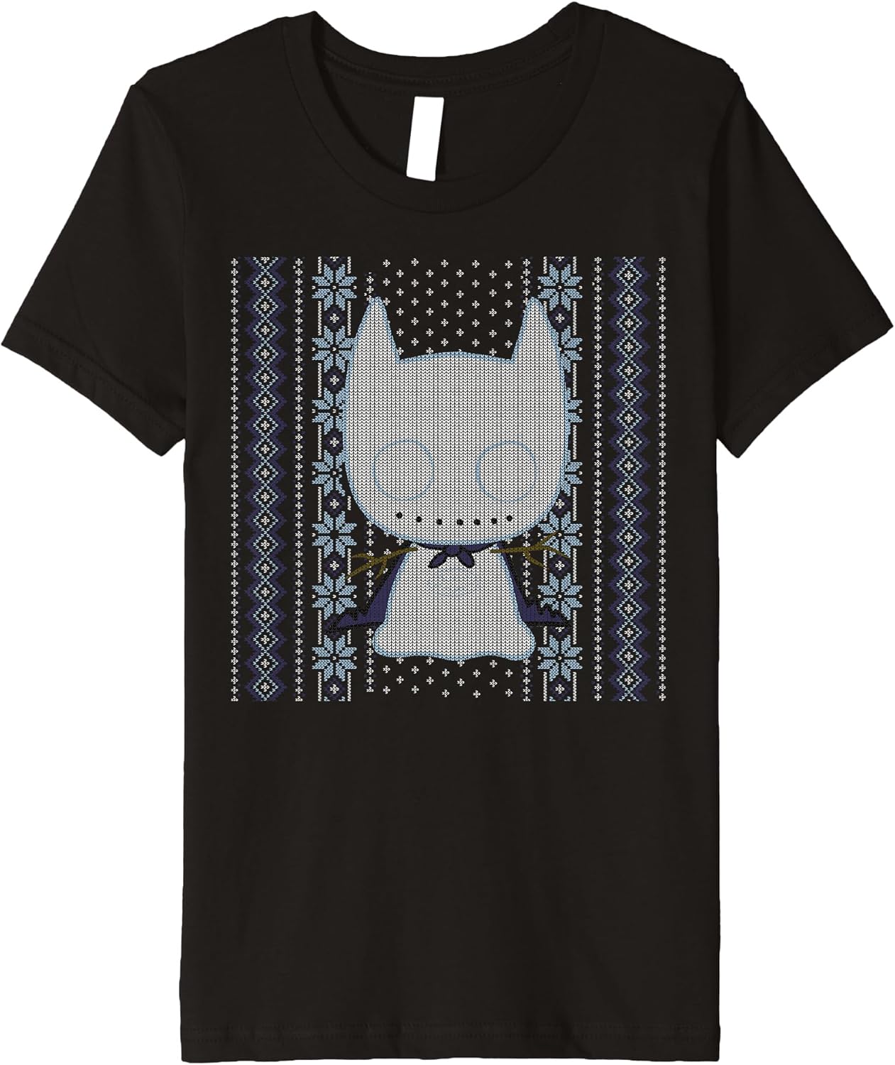 Kids DC Comics Chibi Batman Christmas Sweater Style Premium T-Shirt
