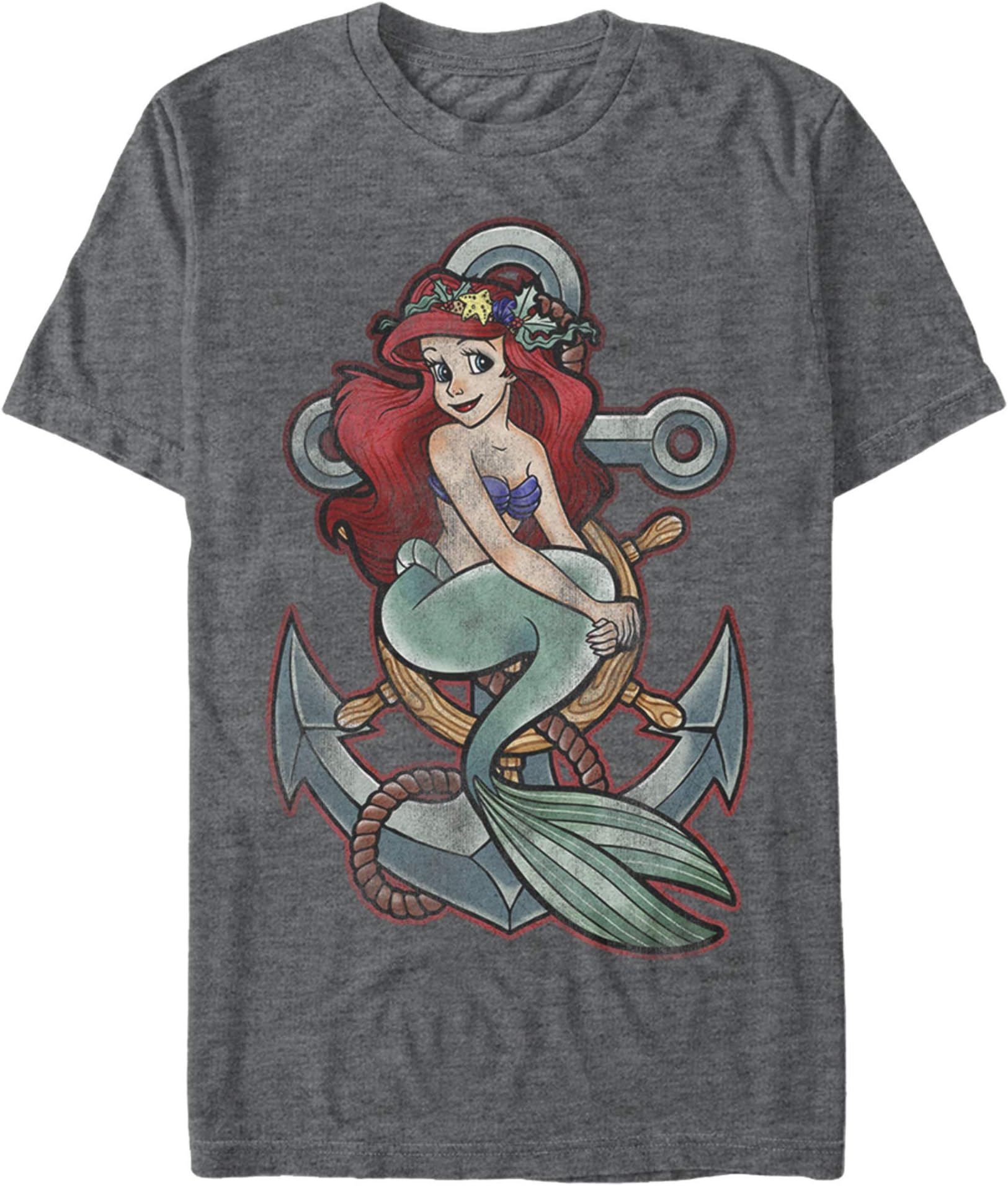 Disney Men's Little Mermaid Ariel Anchor Graphic