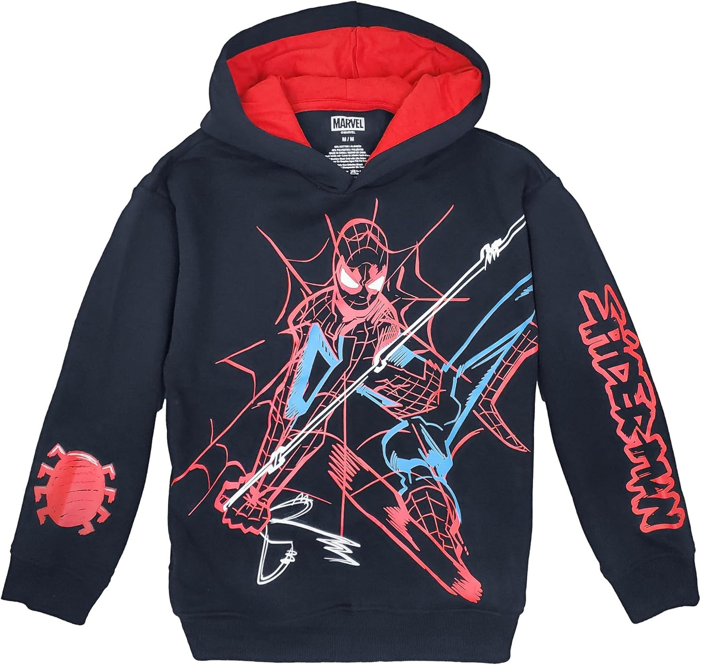 Marvel Boy's Spiderman Classic Line Spider Paint Pullover Hoodie
