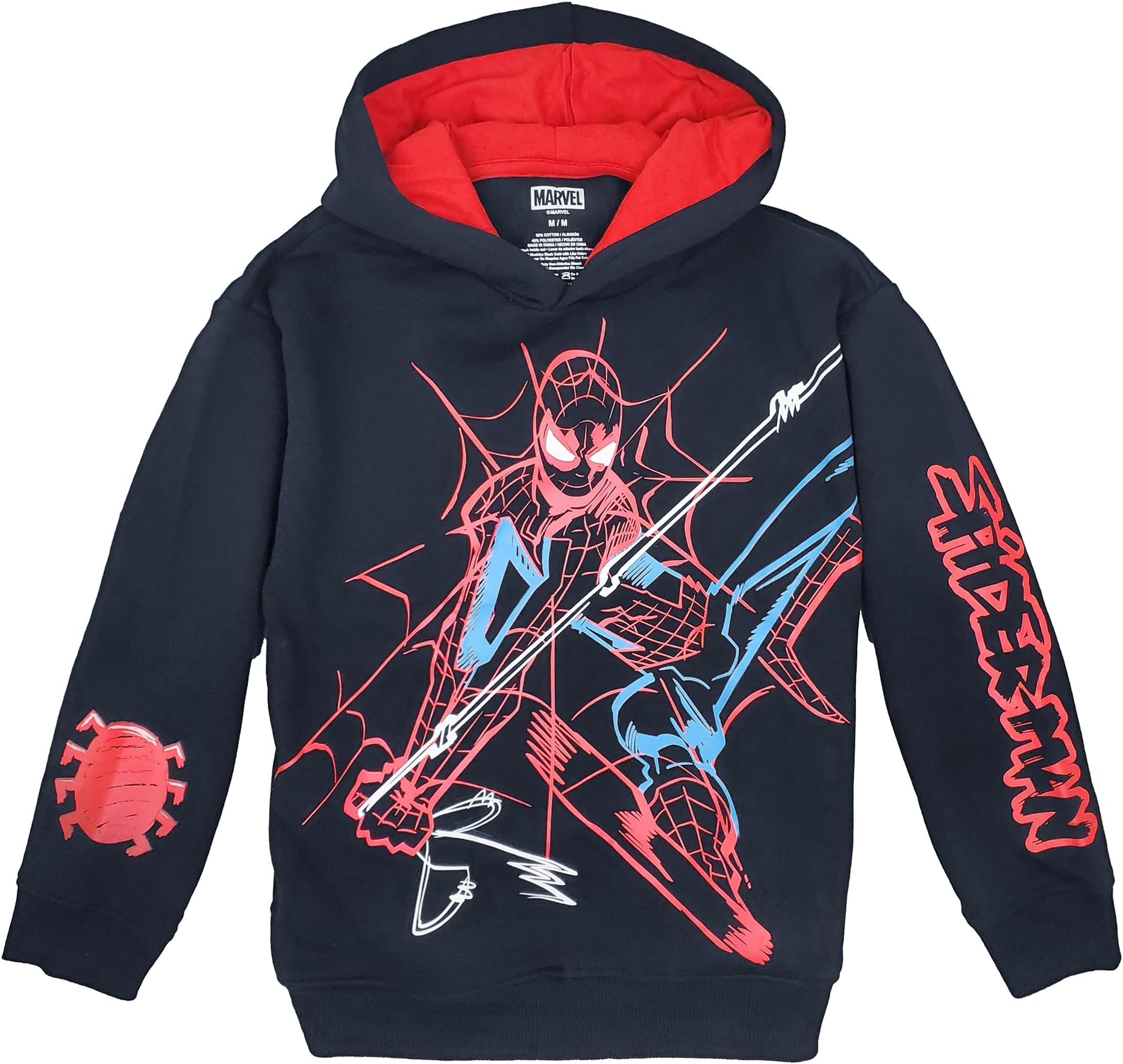 Marvel Boy's Spiderman Classic Line Spider Paint Pullover Hoodie