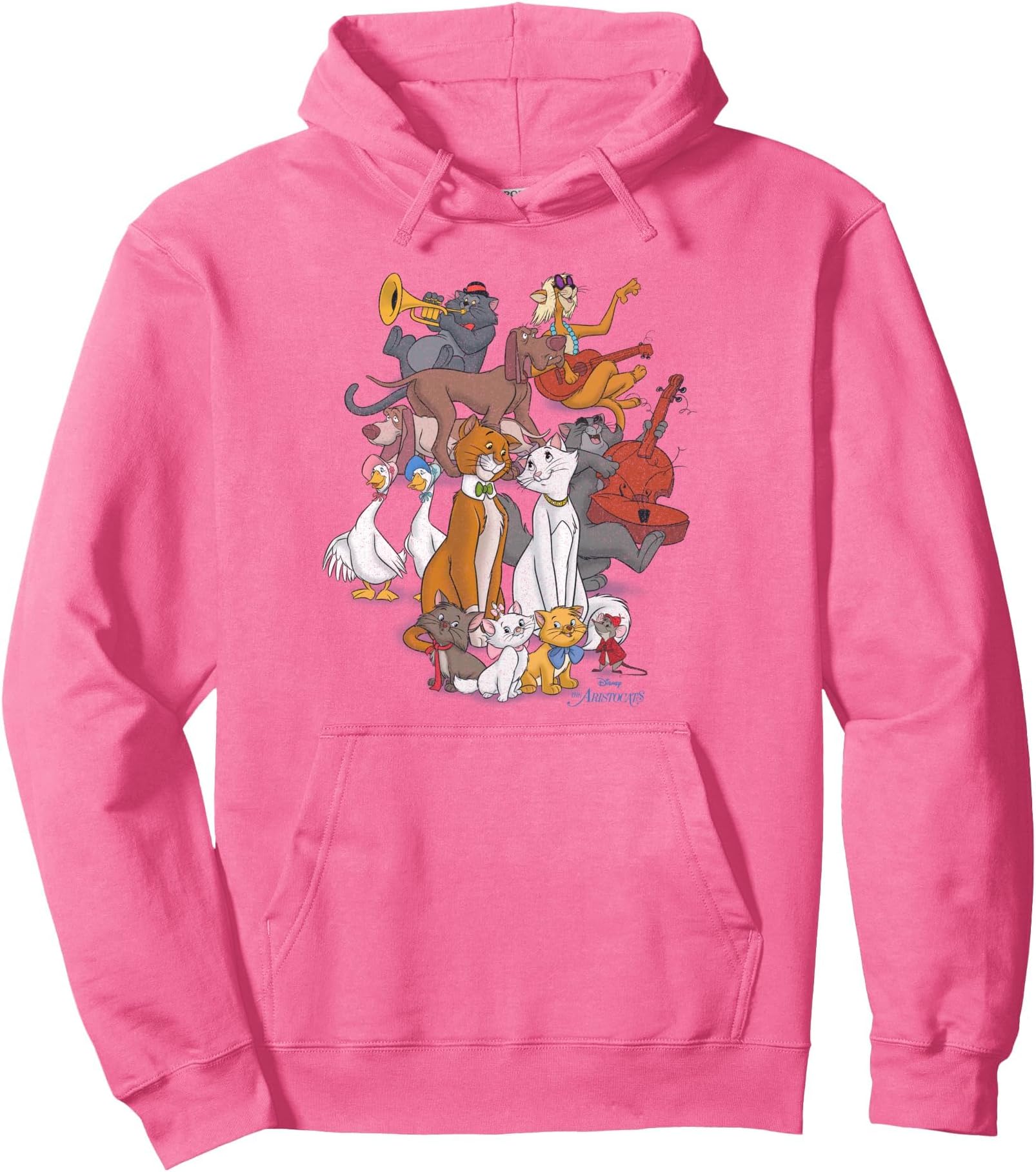 Disney The Aristocats Characters Distressed Group Shot Pullover Hoodie