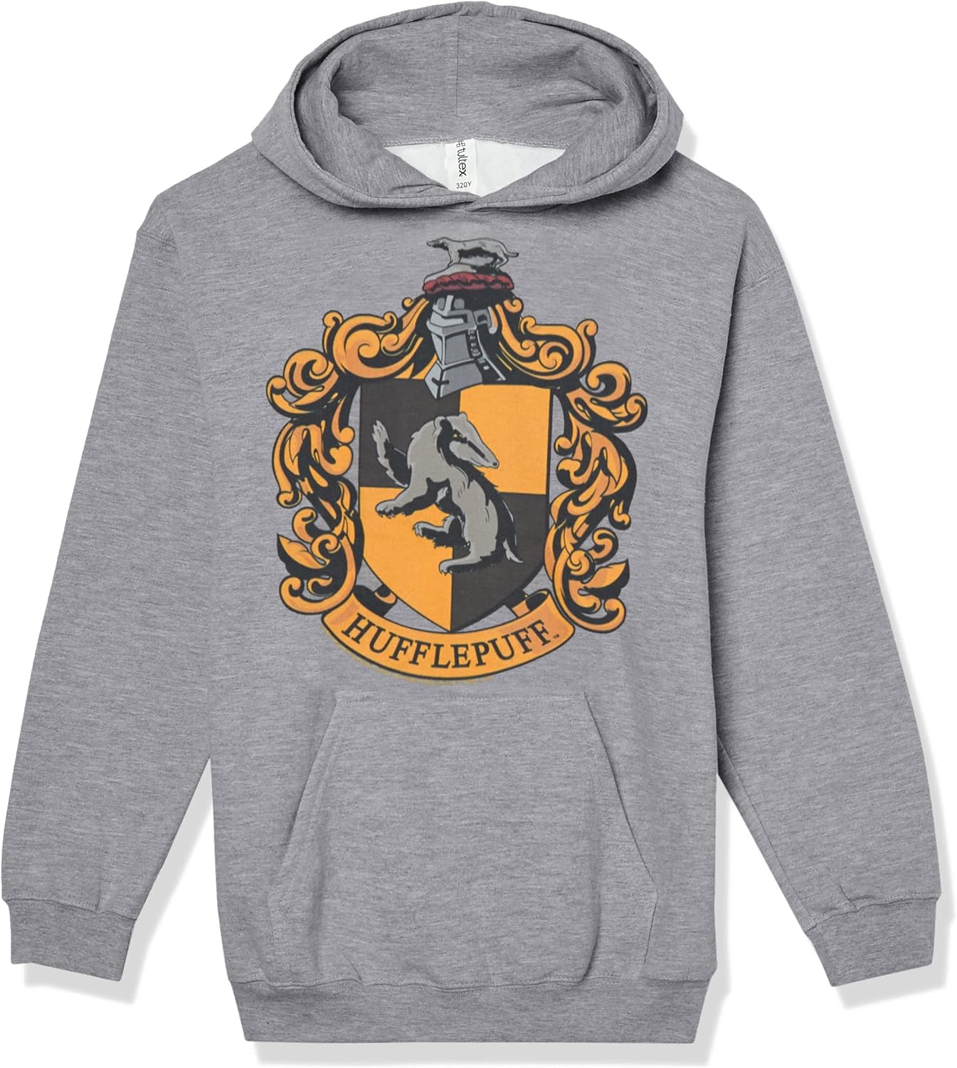 Harry Potter Warner Brothers Hufflepuff House Crest Youth Pullover Hoodie Athletic Heather