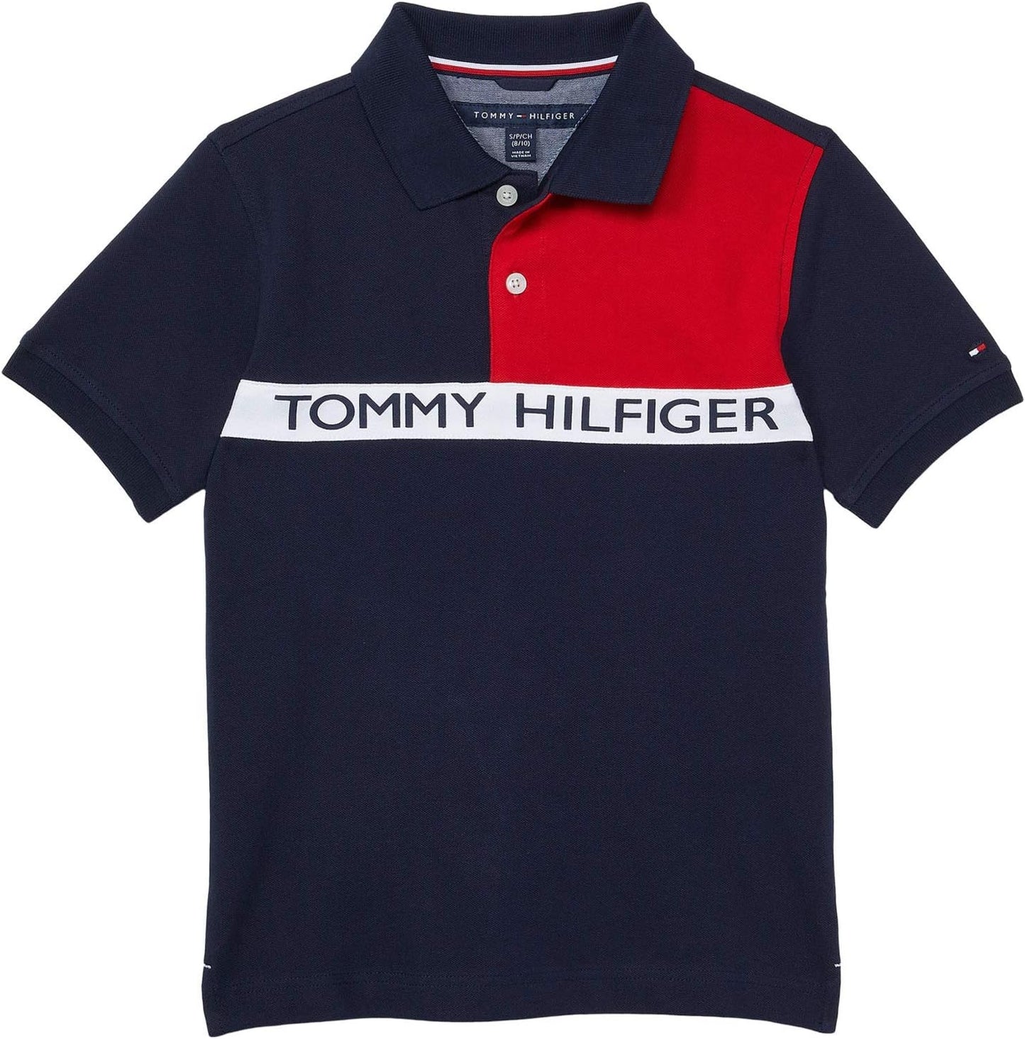 Tommy Hilfiger Boys' Short Sleeve Fashion Polo Shirt, Button Closure, Soft & Comfortable