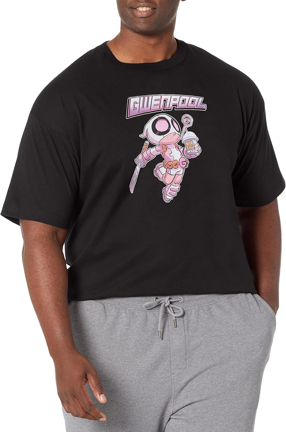 Marvel Big & Tall Classic Gwenpool Chibi Men's Tops Short Sleeve Tee Shirt