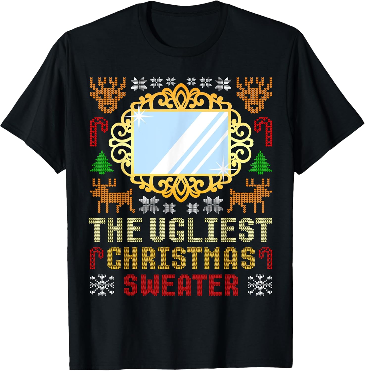 The Ugliest Ugly Christmas Sweater With Mirror Funny Xmas