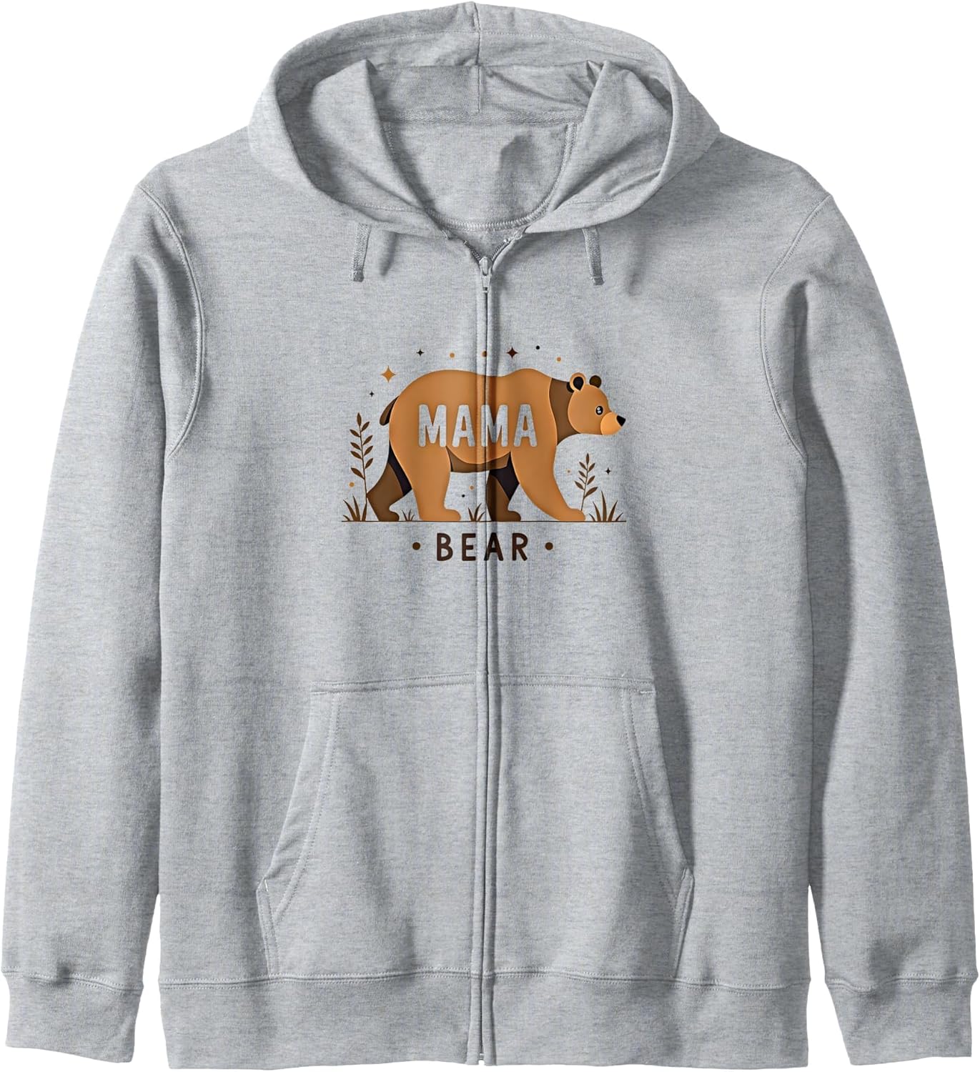 Mama Bear Fierce Mom Rustic Woodland Motherhood Gift Adult Unisex Zip Hoodie