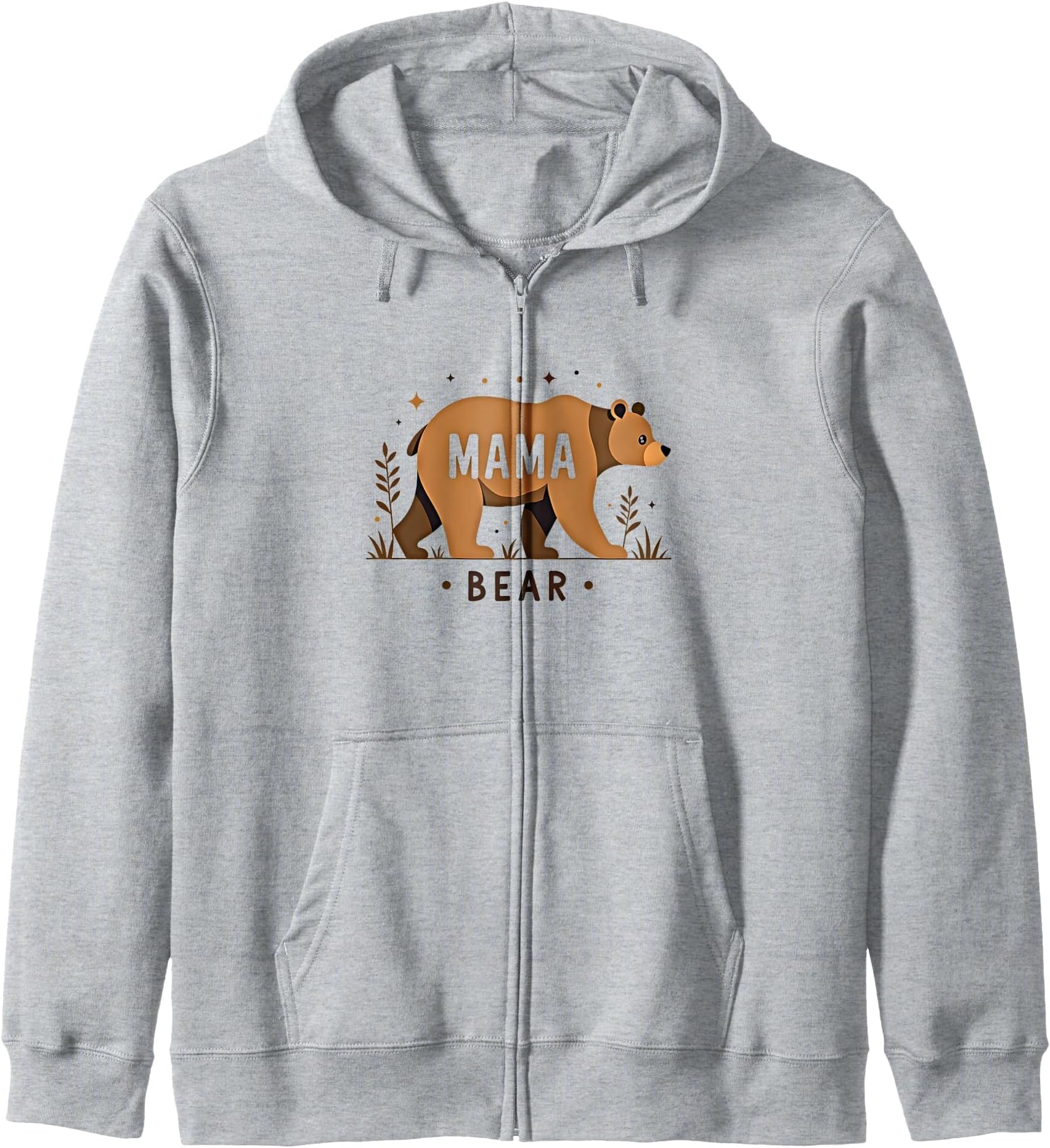 Mama Bear Fierce Mom Rustic Woodland Motherhood Gift Adult Unisex Zip Hoodie