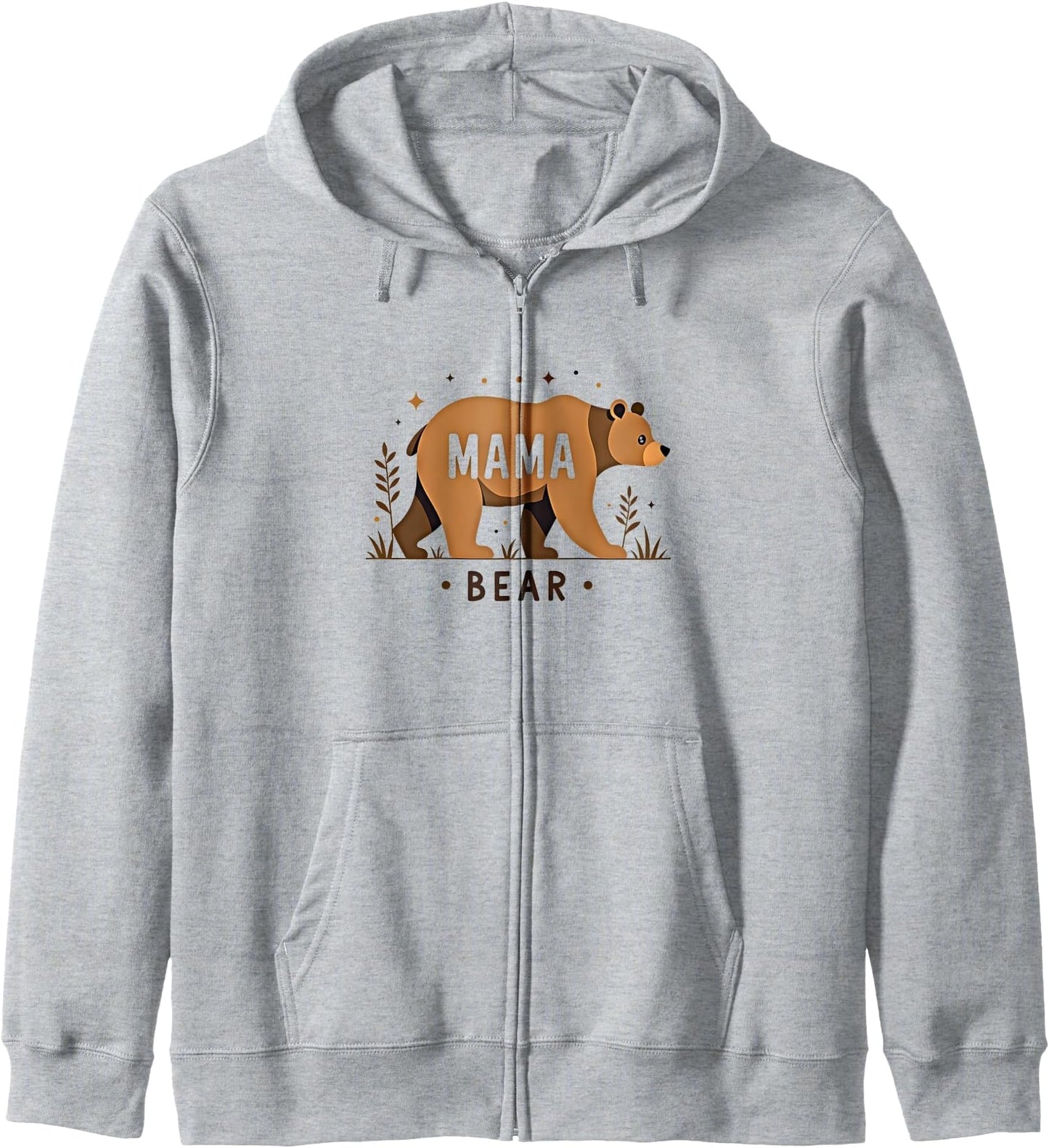 Mama Bear Fierce Mom Rustic Woodland Motherhood Gift Adult Unisex Zip Hoodie