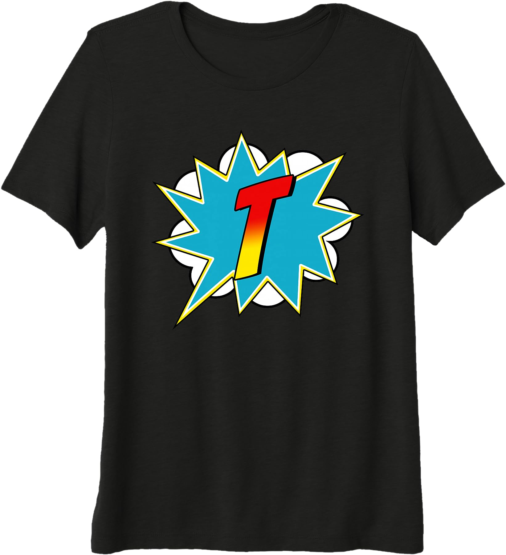 Letter T Superhero Name Comic Letter Retro Costume Premium Tri-blend