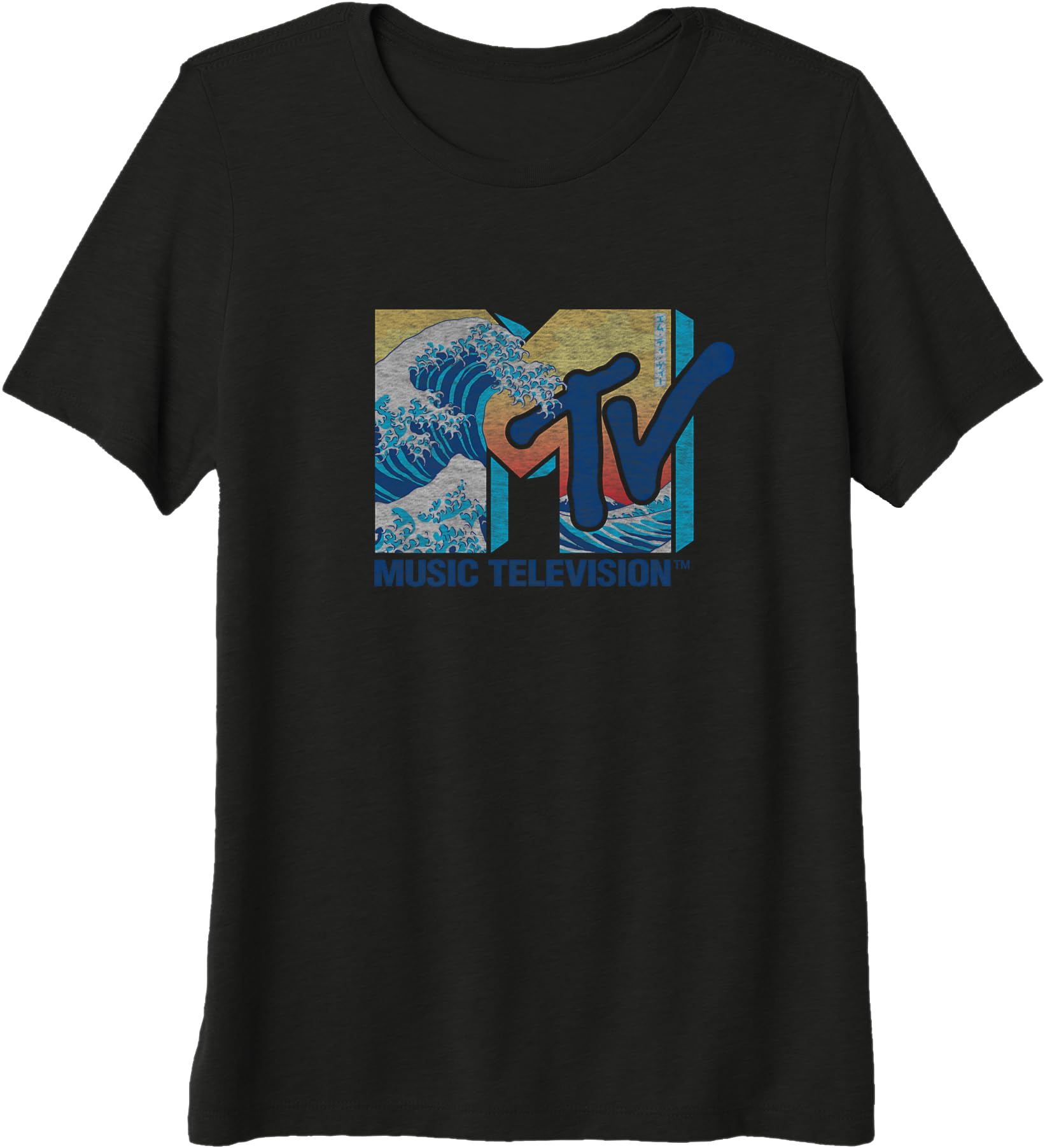 MTV Great Wave Japanese Art Vintage Premium Tri-blend