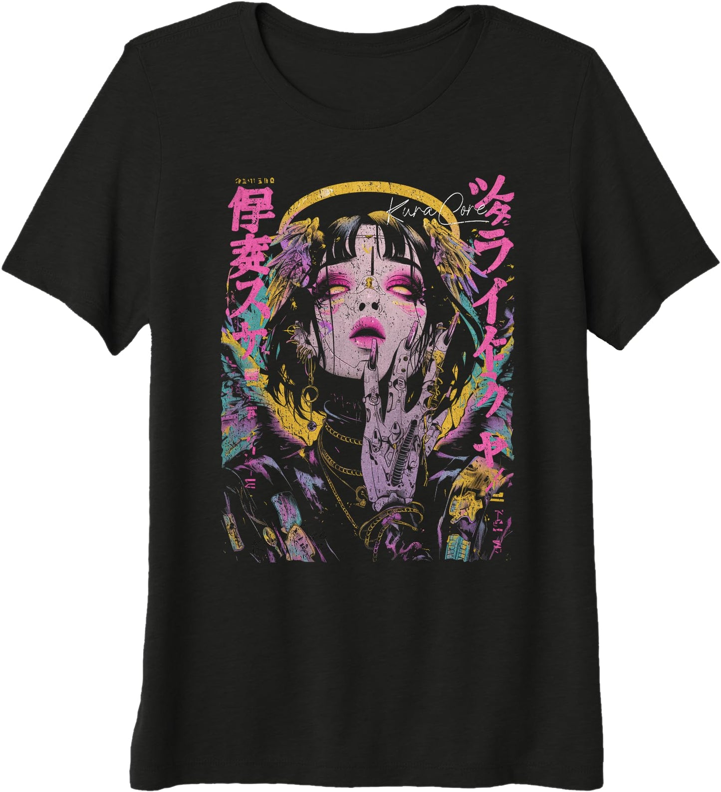 Japanese Streetwear Cyberpunk Angel Y2K Techwear Manga Anime Premium Tri-blend