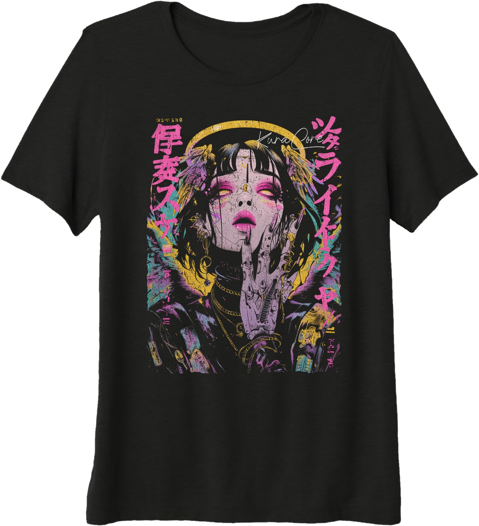 Japanese Streetwear Cyberpunk Angel Y2K Techwear Manga Anime Premium Tri-blend