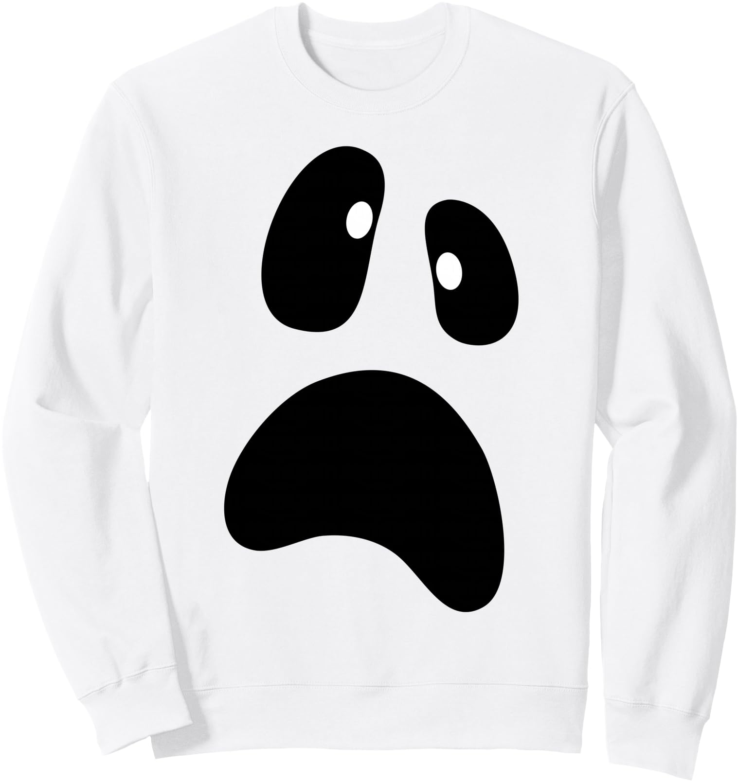 Ghost Silly Face Spooky Halloween Ghost Face Easy Costume Sweatshirt