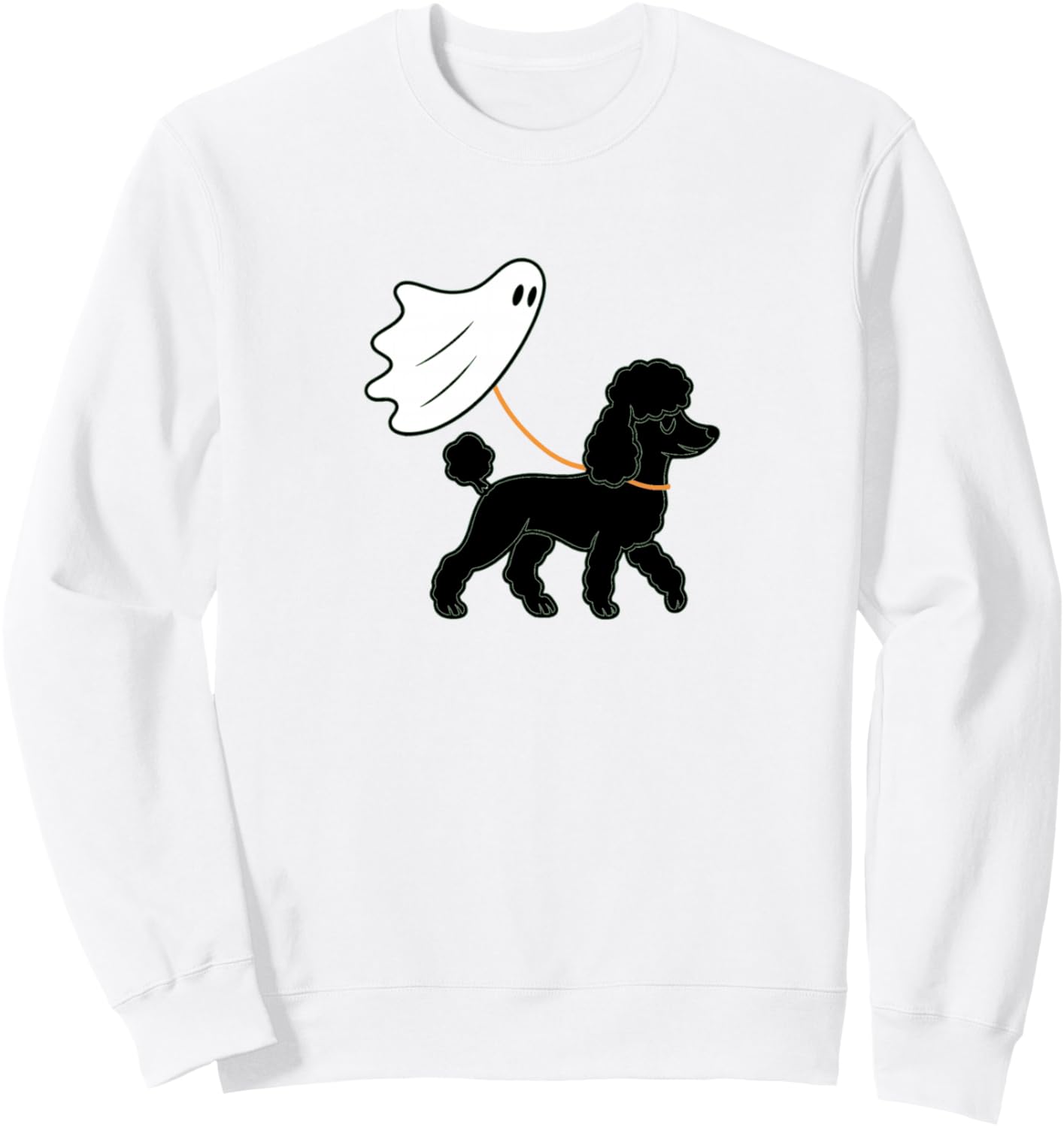 Flying Ghost Walking Black Poodle - Dog Mom Dad Pet Sweatshirt