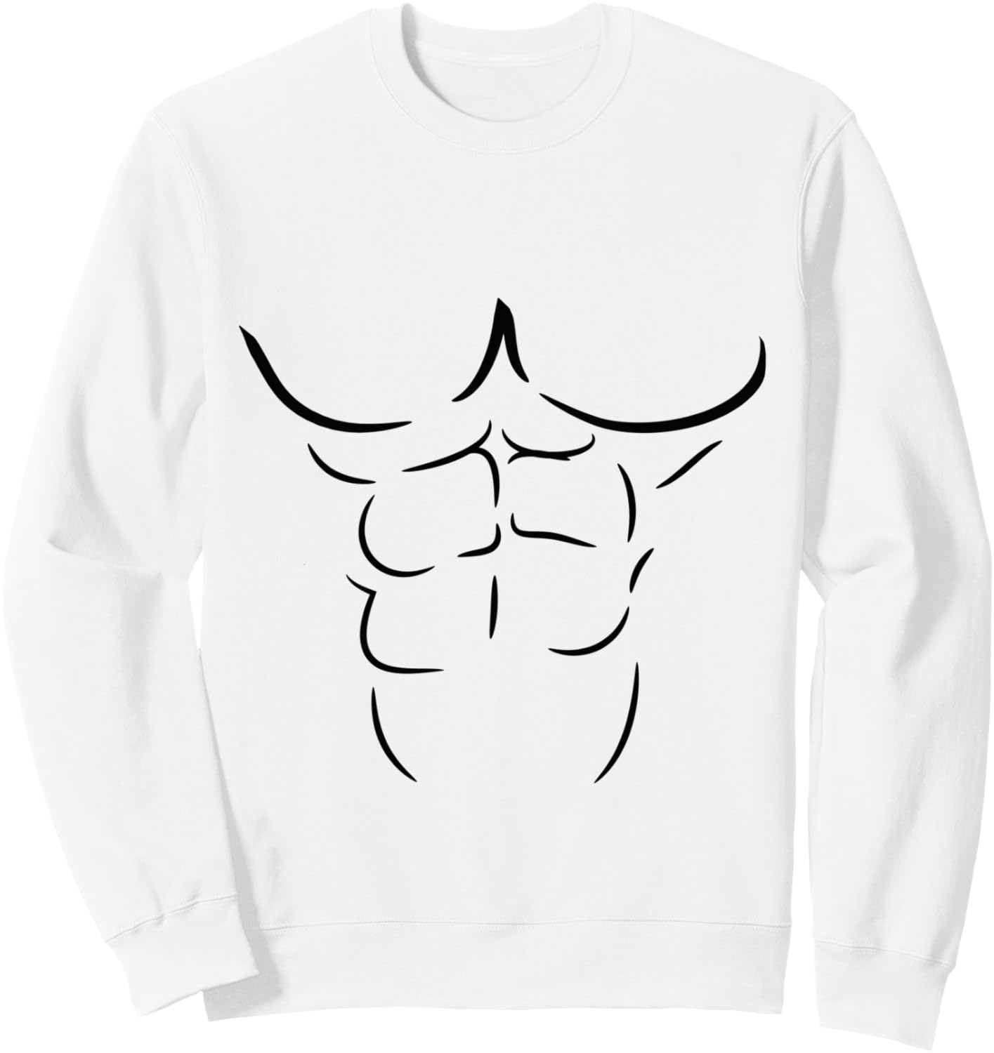 Cartoon Fake Muscle Abs Six Pack Black White Men Boy Costume Sweatshirt