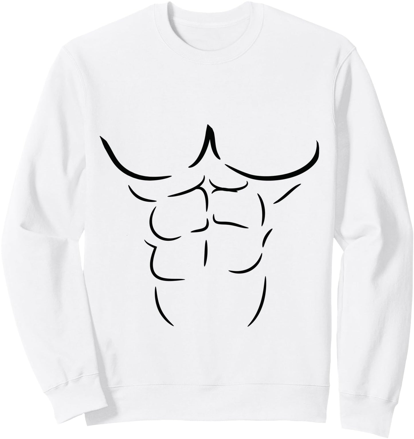 Cartoon Fake Muscle Abs Six Pack Black White Men Boy Costume Sweatshirt