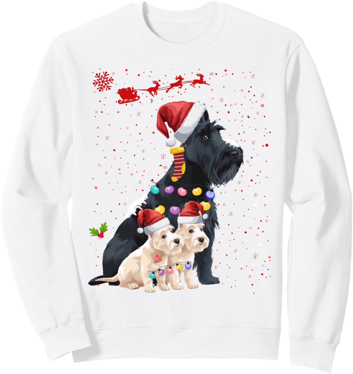 Scottish Terrier Christmas Idea Women Scottie Dog Christmas Sweatshirt