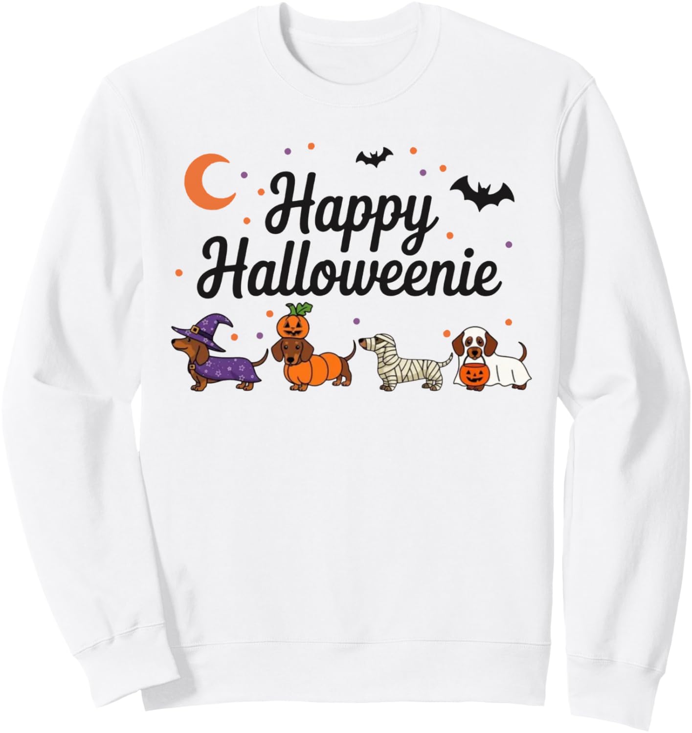 Weiner Dog Witch Happy Halloweenie Cute Halloween Dachshund Sweatshirt