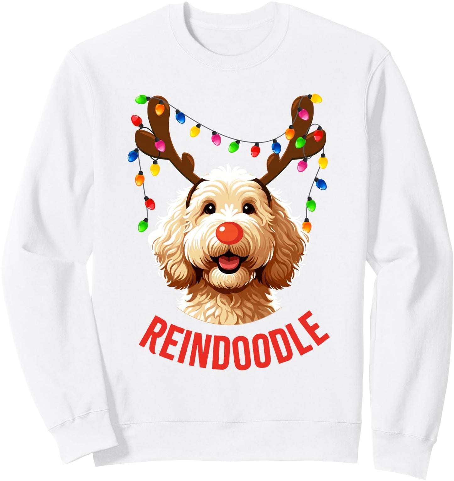 Goldendoodle Christmas Dog Reindoodle Reindeer Doodle Dog Sweatshirt