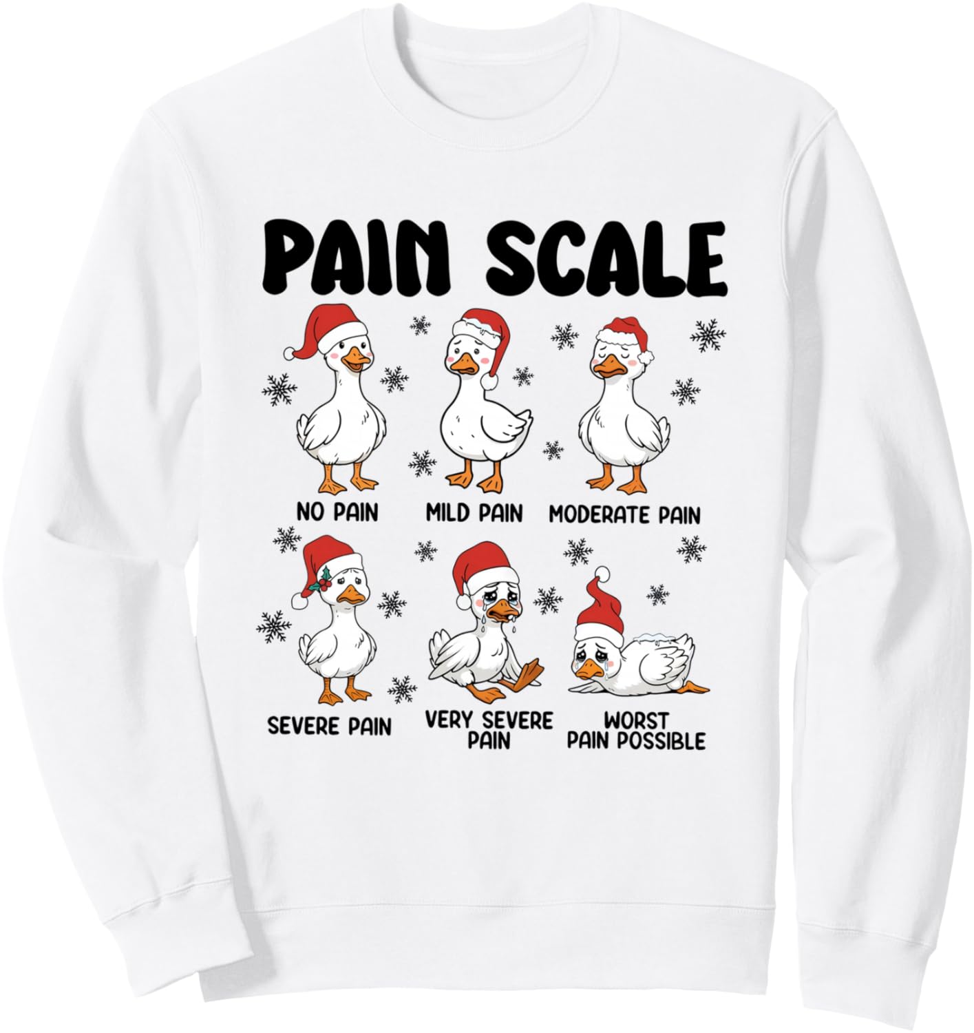 Women Silly Goose Pain Scale Christmas Nurse Appreciation Sweatshirt