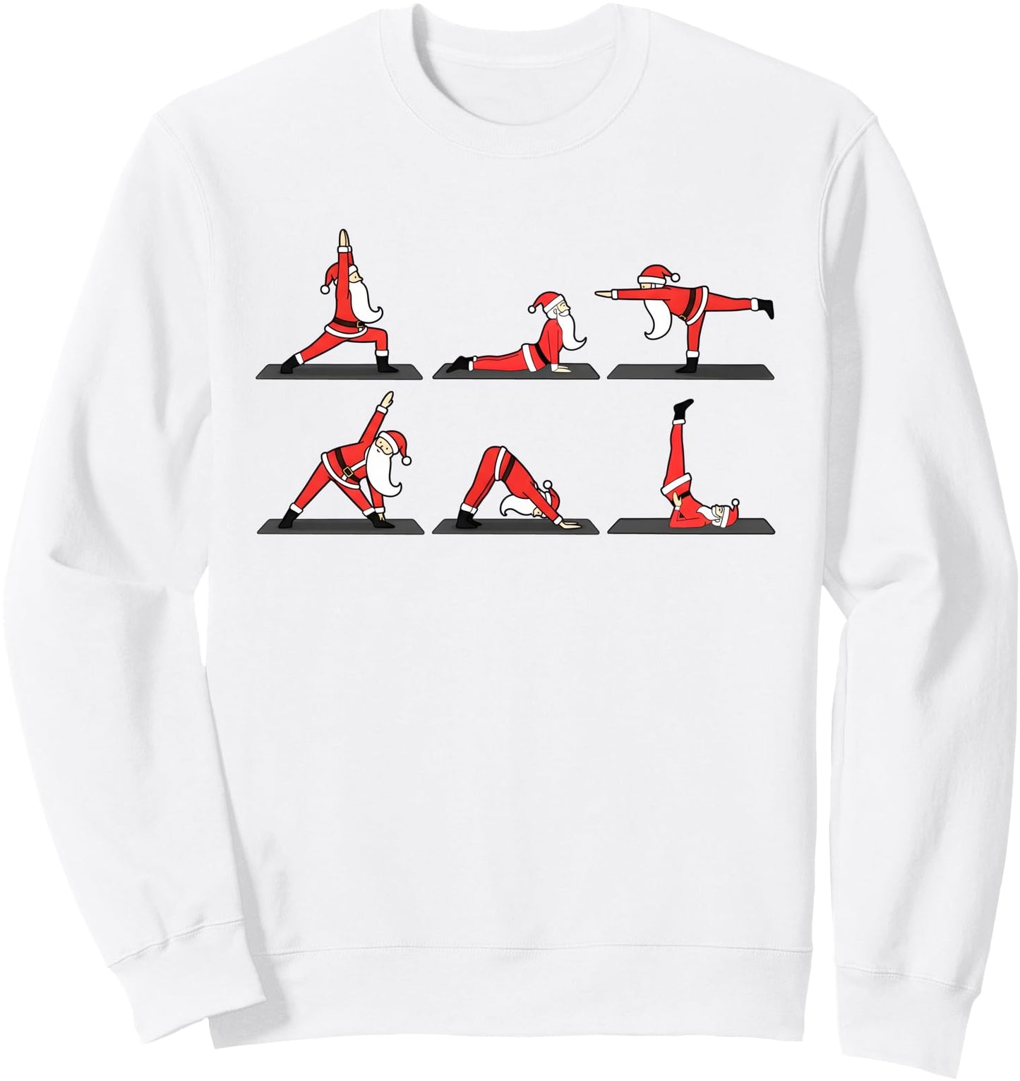 Funny Santa Yoga Poses Christmas Holiday Workout Yoga Lover Sweatshirt