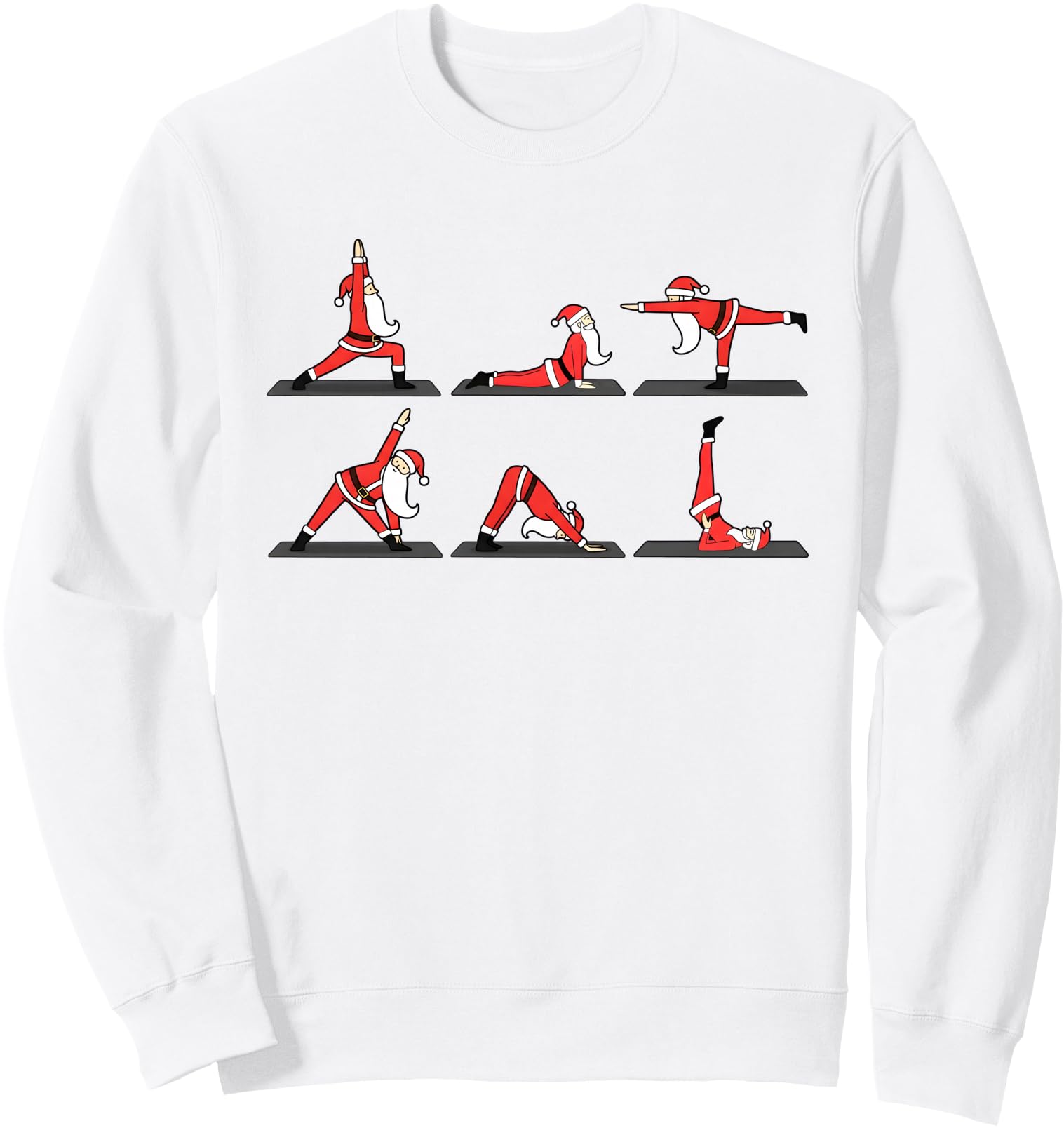 Funny Santa Yoga Poses Christmas Holiday Workout Yoga Lover Sweatshirt