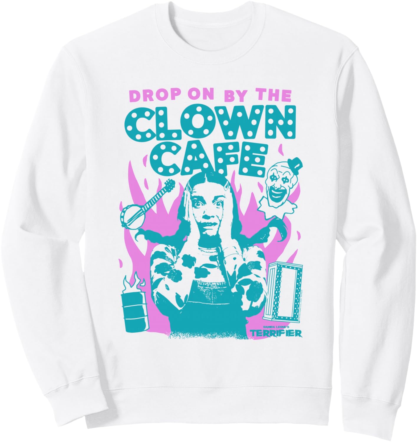 Terrifier Drop on By The Clown Cafe Pastel Horror Movie Sweatshirt
