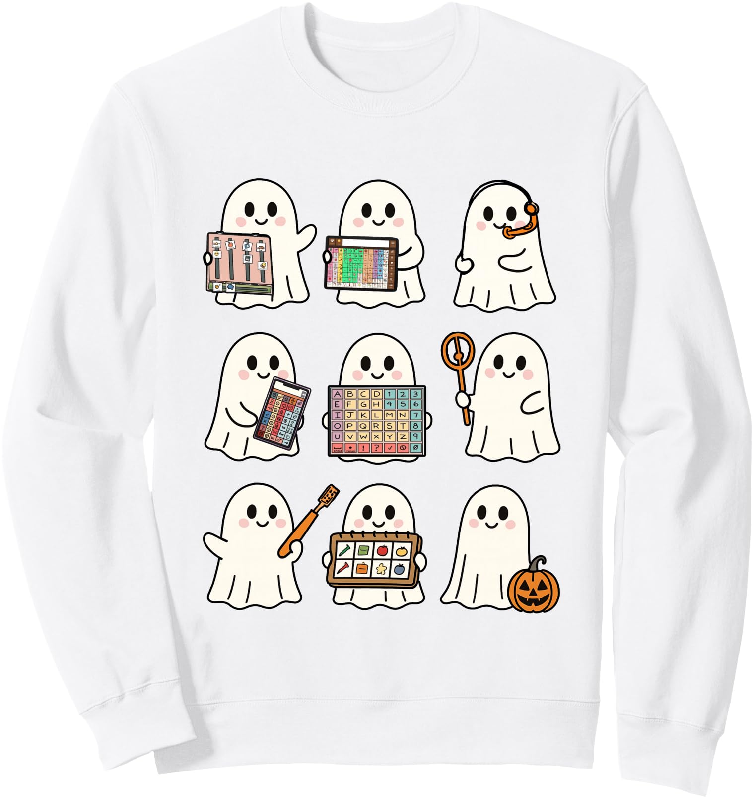 Speech Therapy Halloween Ghost Speech Language Pathologist Sweatshirt