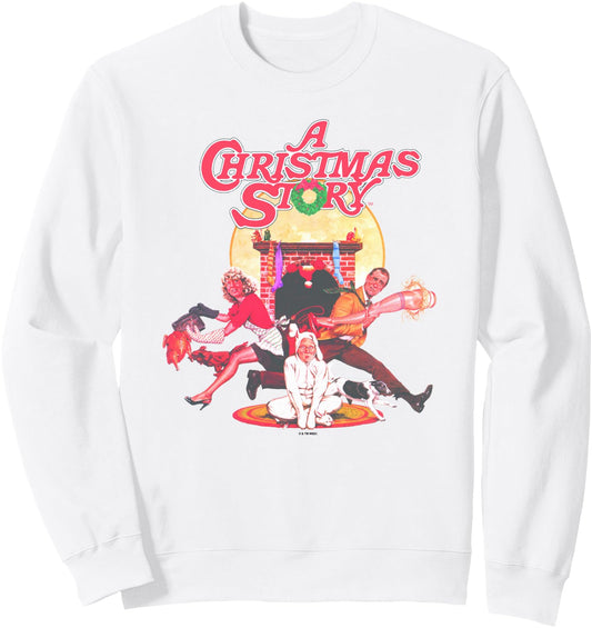 A Christmas Story Family Classic Distressed Movie Poster Sweatshirt