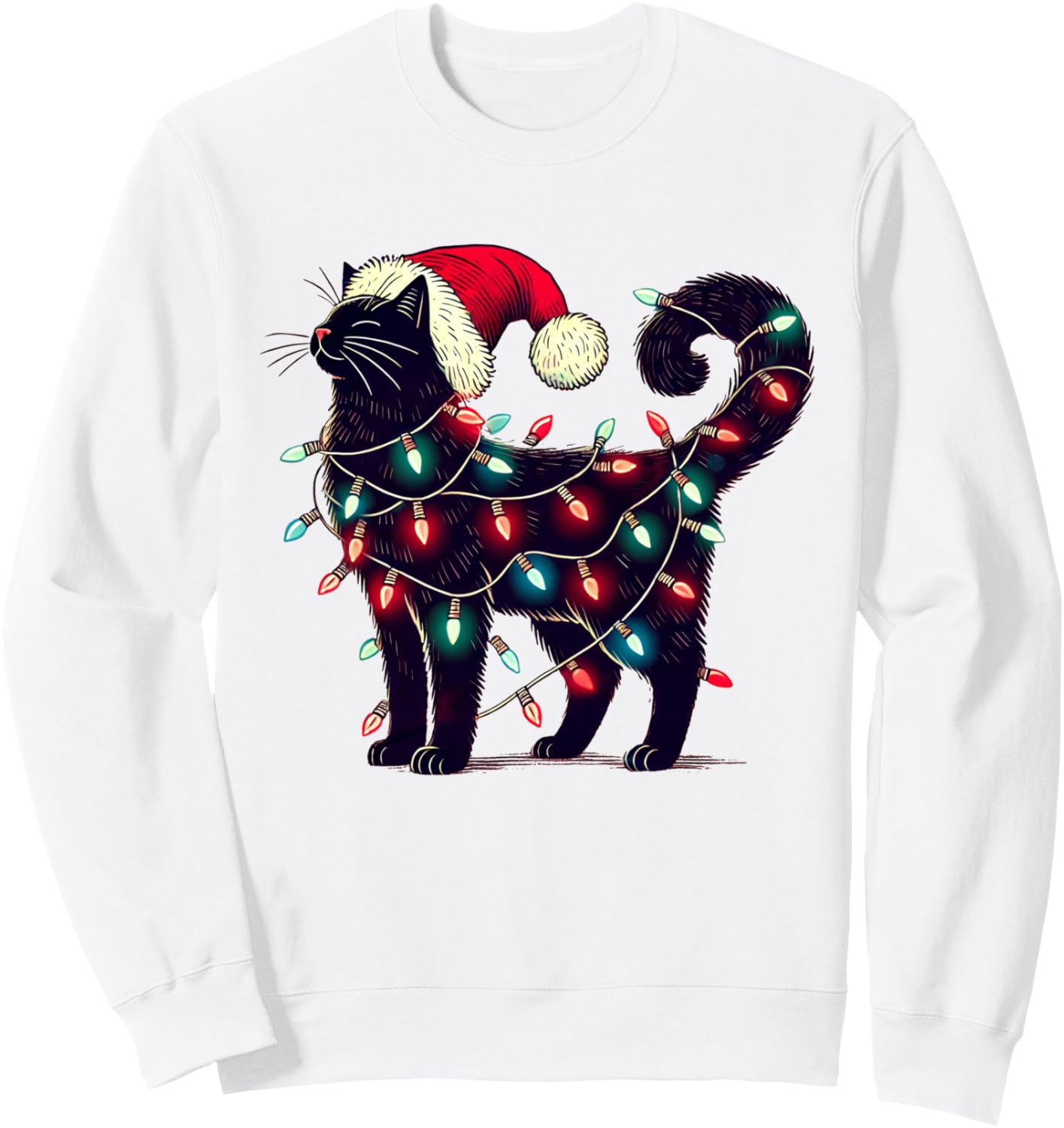 Meowy Catmas Christmas Cat Kitten Santa Hat Xmas Family Sweatshirt