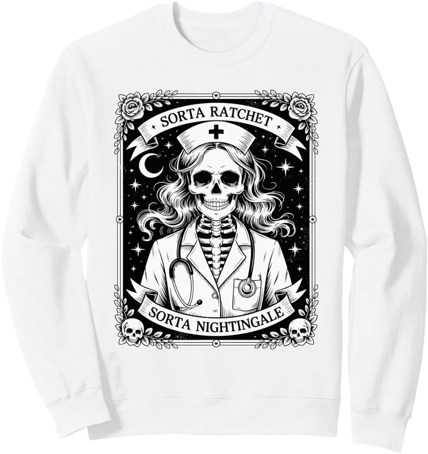 Nurse Sorta Ratchet Sorta Nightingale Tarot Card Halloween Sweatshirt