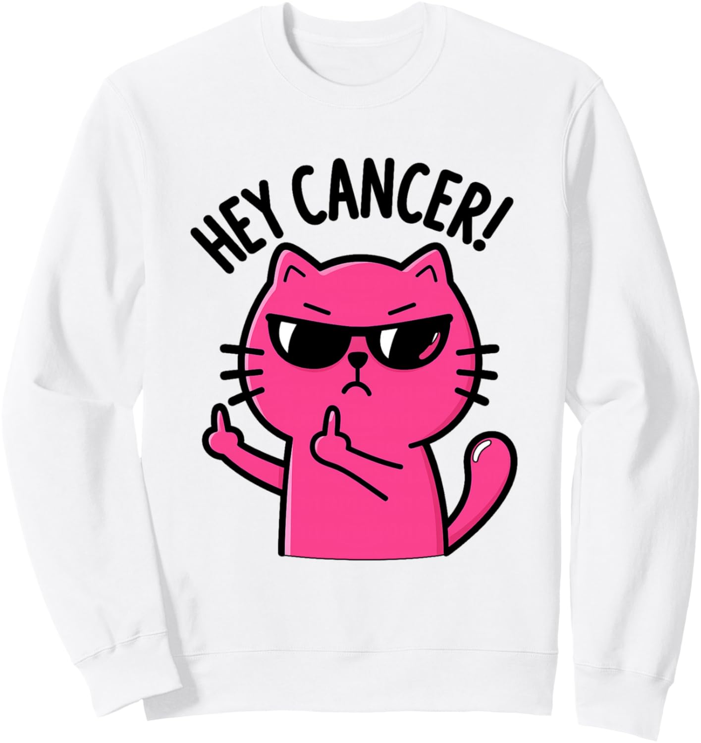 Hey Cancer F Funny Cat Middle Finger Sweatshirt
