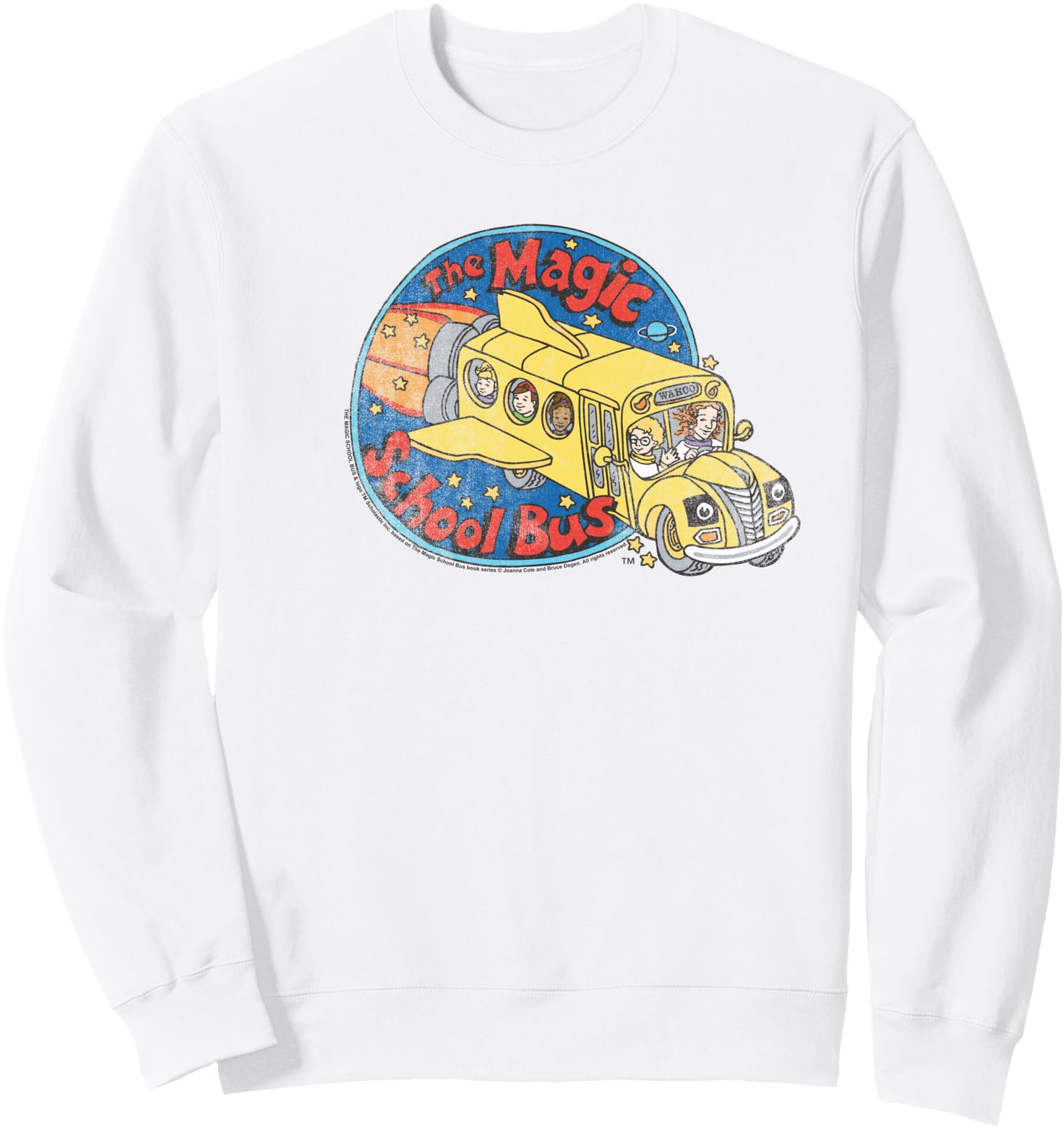 The Magic School Bus Vintage Distressed Bus Logo Cartoon Sweatshirt