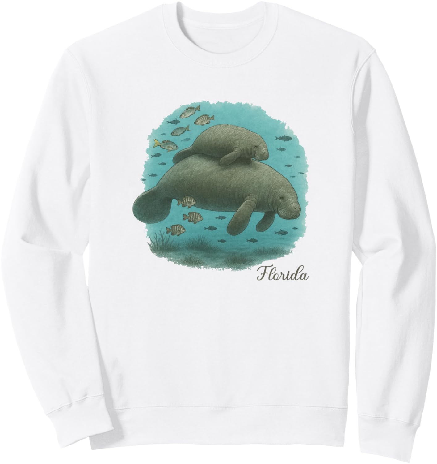 Florida Cute Manatee Graphic Sweatshirt