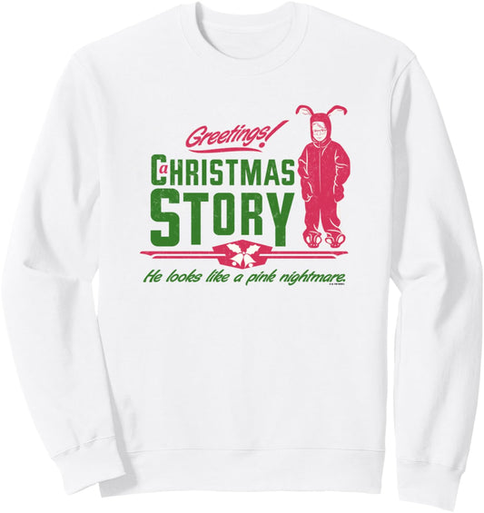A Christmas Story Greetings! He Looks Like A Pink Nightmare Sweatshirt