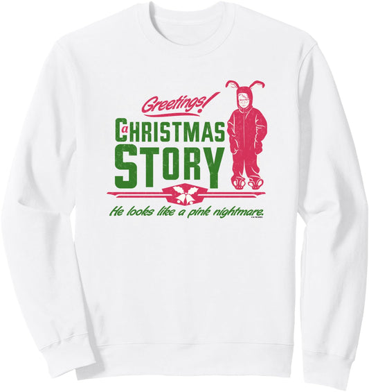 A Christmas Story Greetings! He Looks Like A Pink Nightmare Sweatshirt