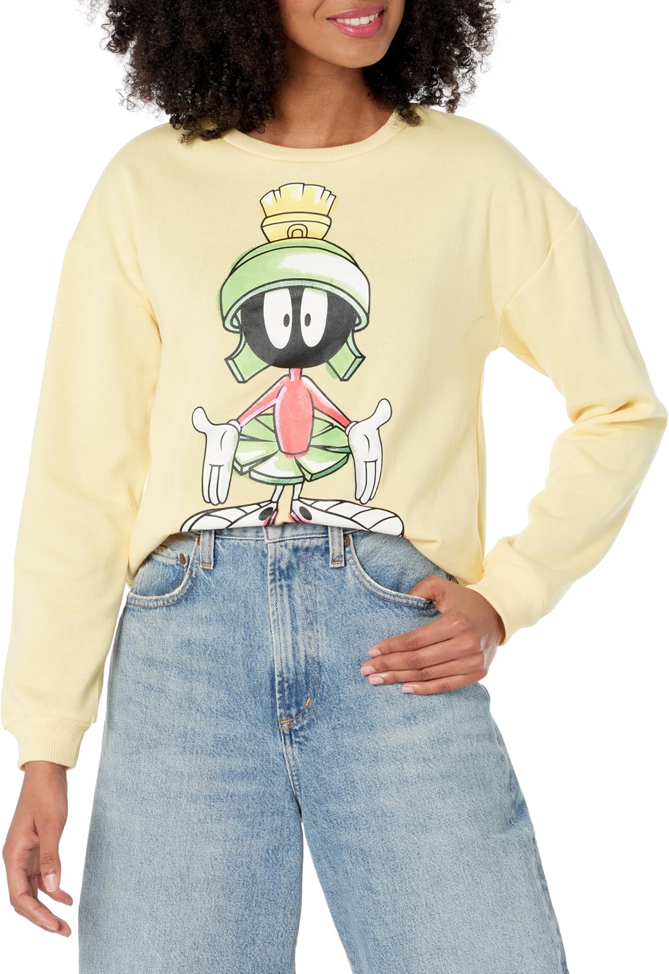 LOONEY TUNES Women's Ladies Marvin The Martian Fashion Fleece Sweatshirt