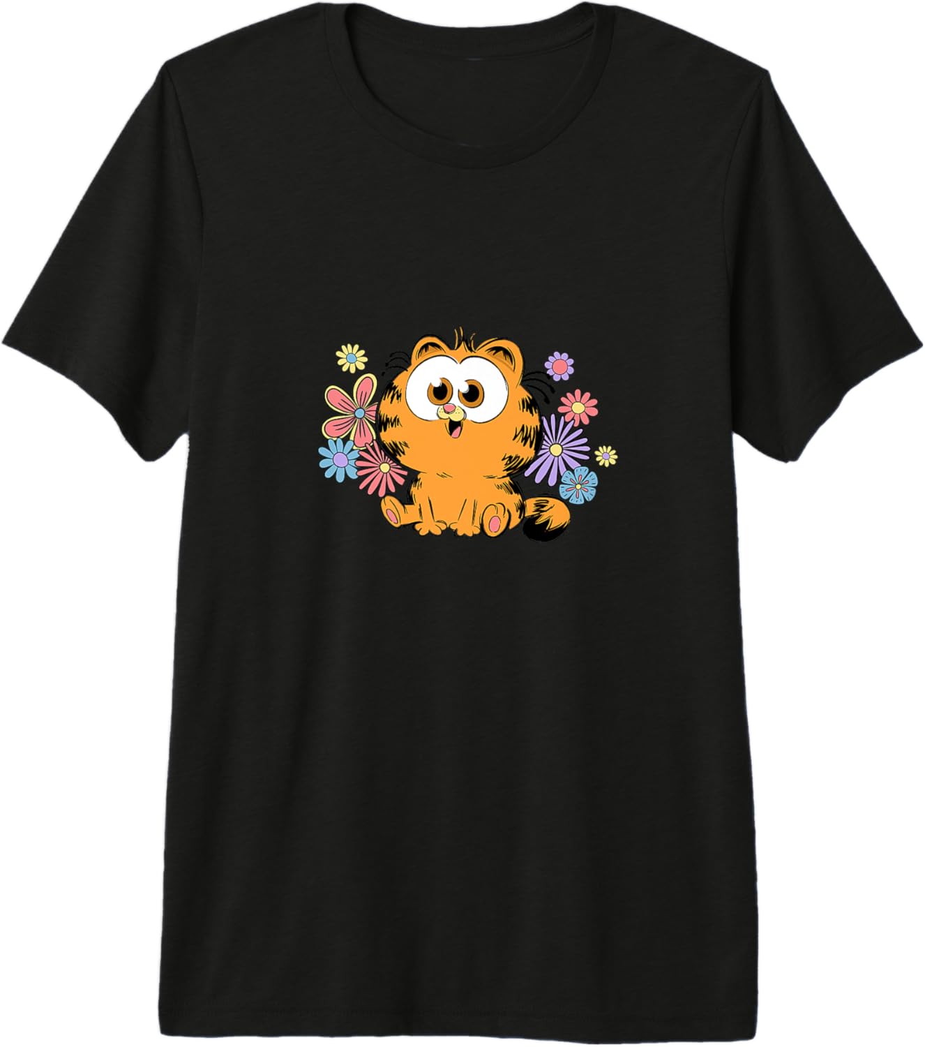 Garfield Too Cute To Care Floral Chibi Front & Back Premium