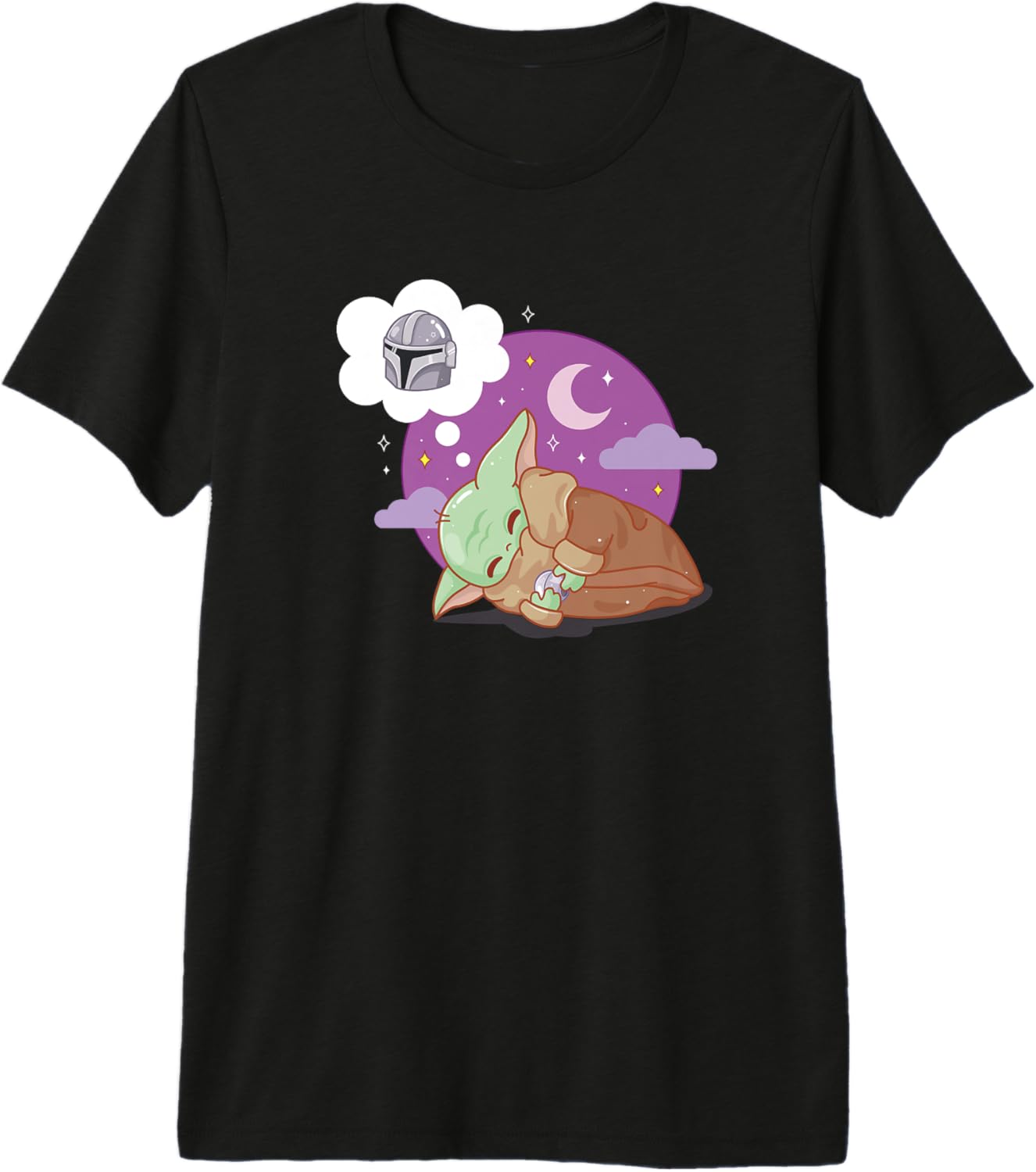 Star Wars The Mandalorian Grogu Dreaming Chibi Logo Disney+ Premium