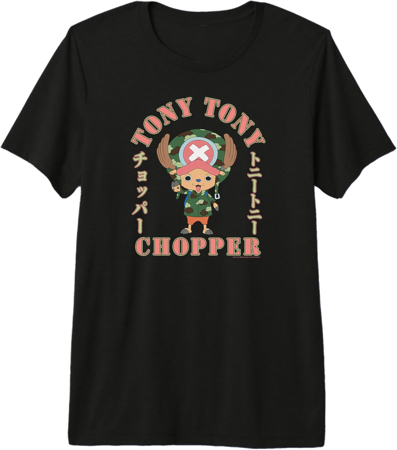 One Piece Anime Tony Tony Chopper Camo Arched Kanji Premium Tri-blend