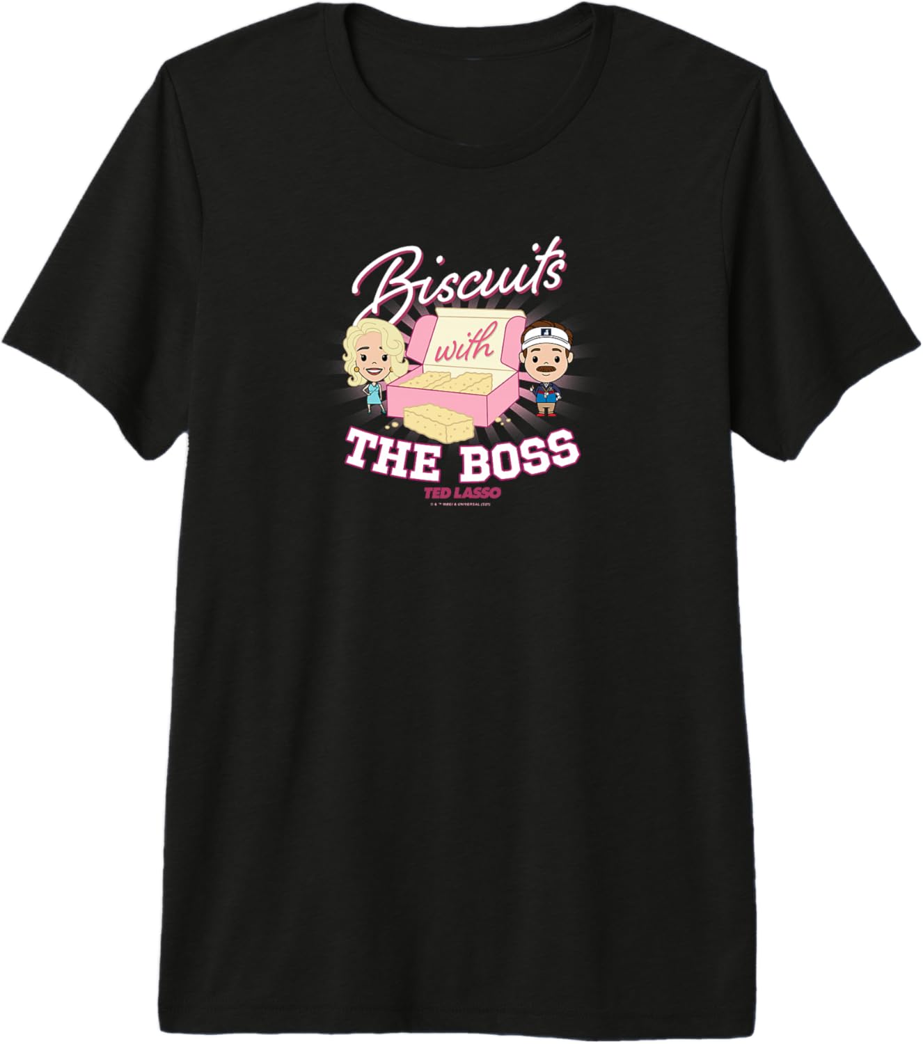 Ted Lasso & Rebecca Biscuits With The Boss Chibi Style Premium Tri-blend