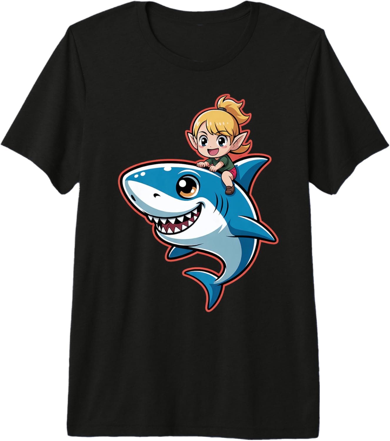 Cute Chibi Shark With Elf Premium